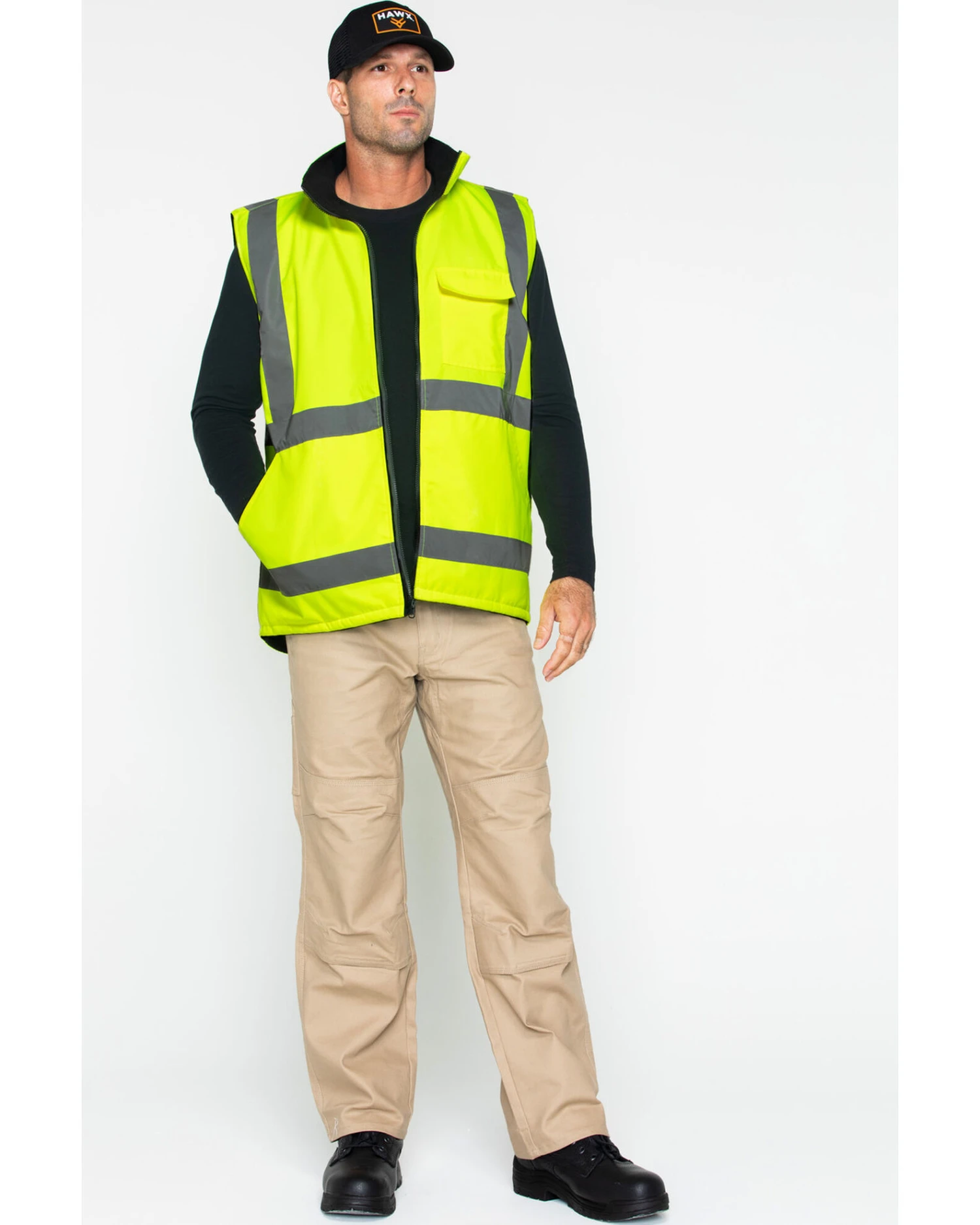 Hawx Men's Reversible Reflective Work Vest 4 Hawx Men's Reversible Reflective Work Vest - Image 2