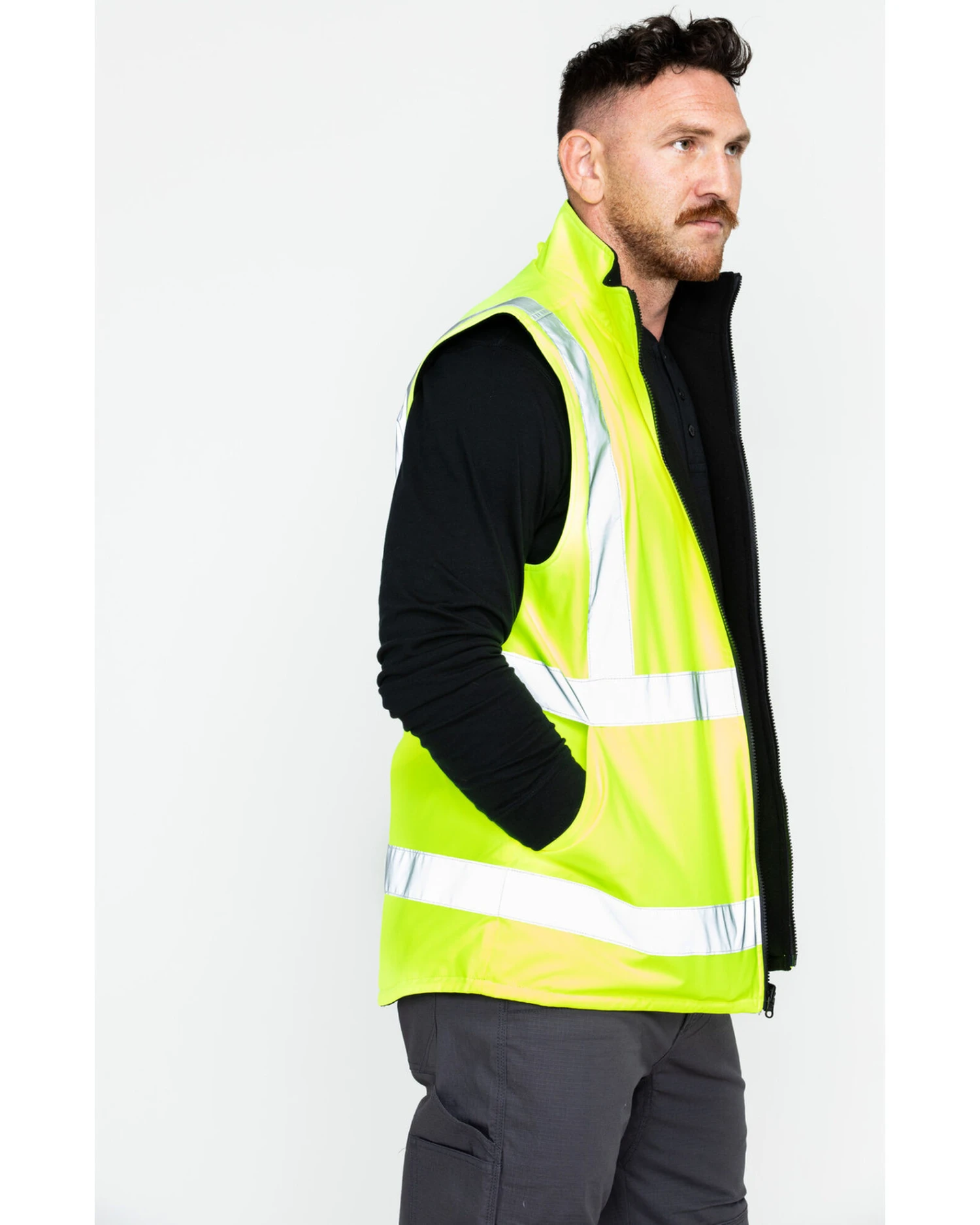 Hawx Men's Reversible Hi-Vis Reflective Work Vest - Big & Tall 3 Hawx Men's Reversible Hi-Vis Reflective Work Vest - Big & Tall