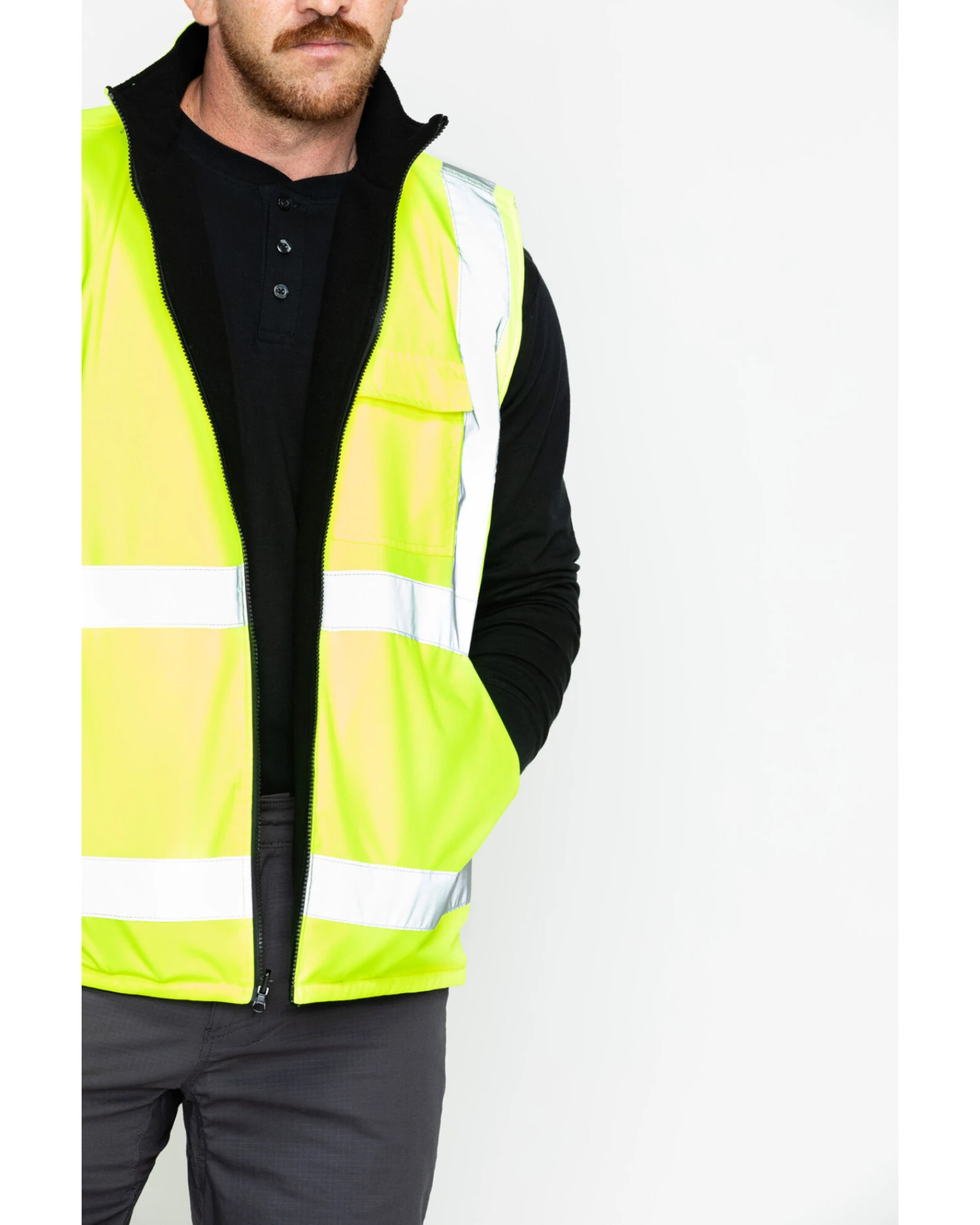 Hawx Men's Reversible Hi-Vis Reflective Work Vest - Big & Tall 7 Hawx Men's Reversible Hi-Vis Reflective Work Vest - Big & Tall - Image 5