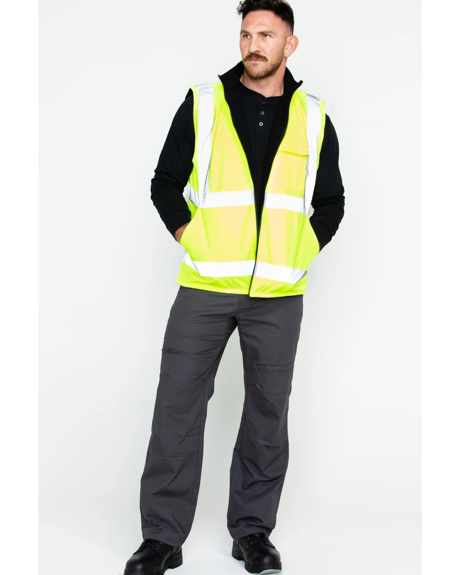Hawx Men's Reversible Hi-Vis Reflective Work Vest - Big & Tall 8 Hawx Men's Reversible Hi-Vis Reflective Work Vest - Big & Tall - Image 6