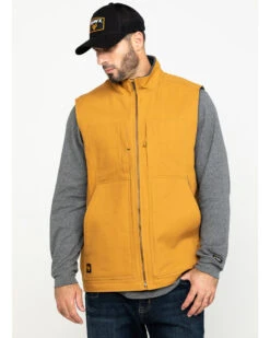 Hawx Men's Khaki Canvas Sherpa Lined Work Vest 11 Hawx Men's Khaki Canvas Sherpa Lined Work Vest -StyleHub Shop 2000283414 200 P1