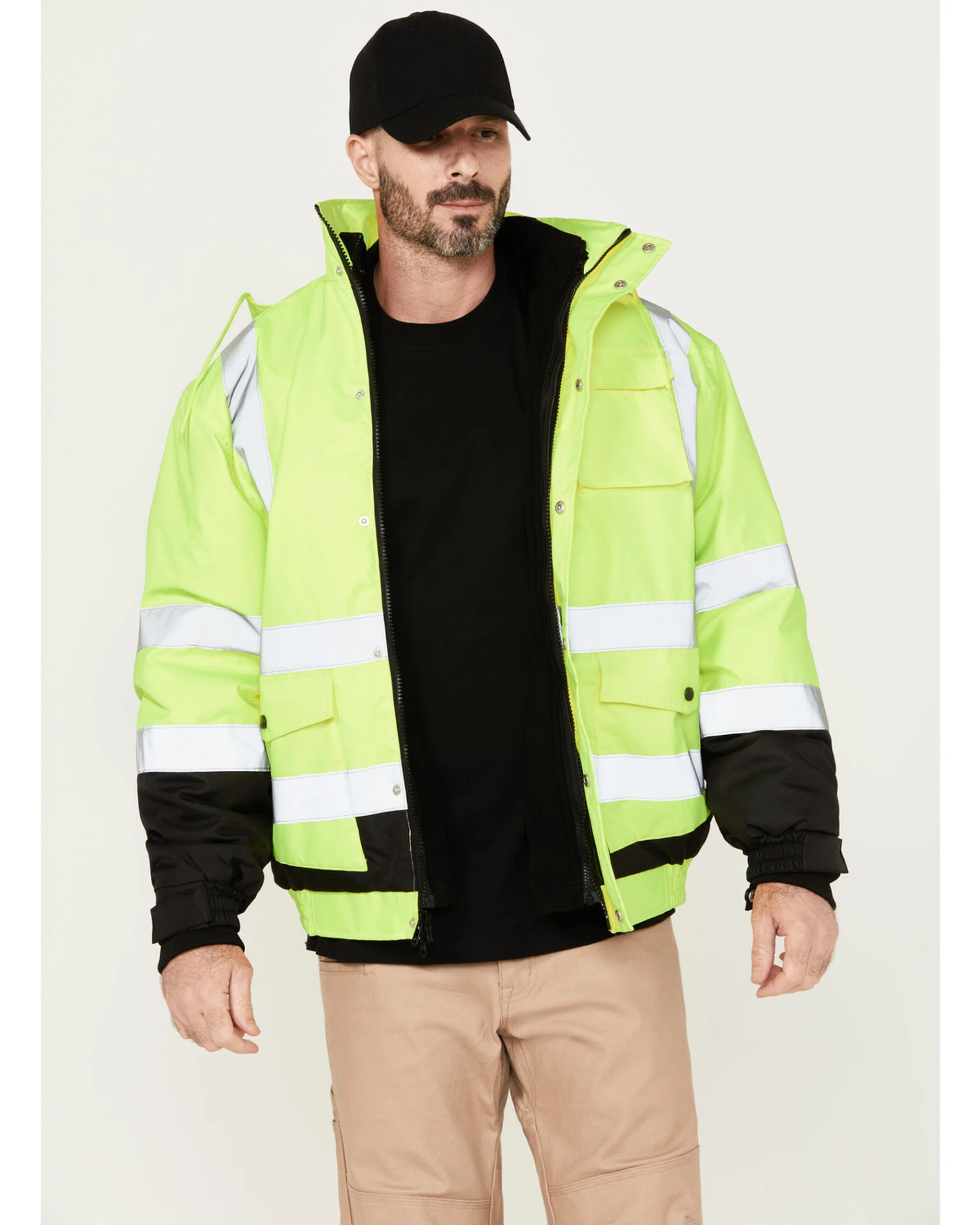 Hawx Men's 3-In-1 Hi-Vis Bomber Work Jacket - Tall 4 Hawx Men's 3-In-1 Hi-Vis Bomber Work Jacket - Tall - Image 2