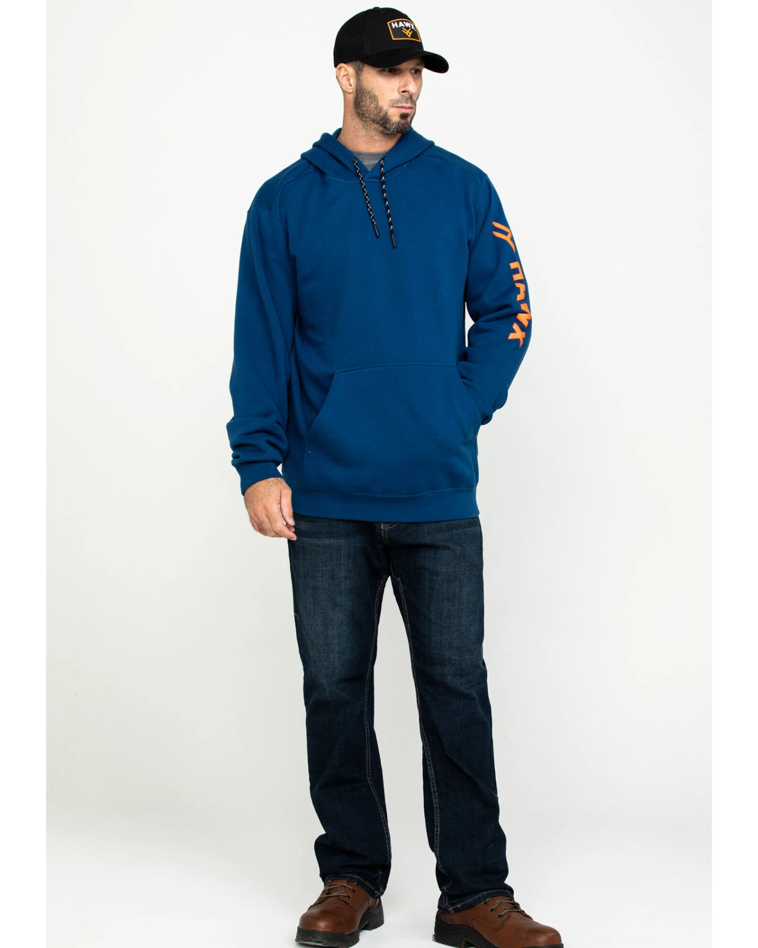 Hawx Men's Logo Sleeve Performance Fleece Hooded Work Sweatshirt 6 Hawx Men's Logo Sleeve Performance Fleece Hooded Work Sweatshirt - Image 4