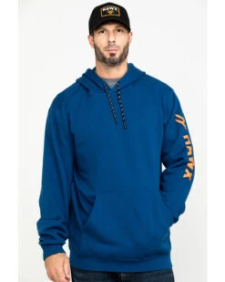 Front Page 15 Hawx® Men's Logo Sleeve Performance Fleece Hooded Work Sweatshirt - Big & Tall