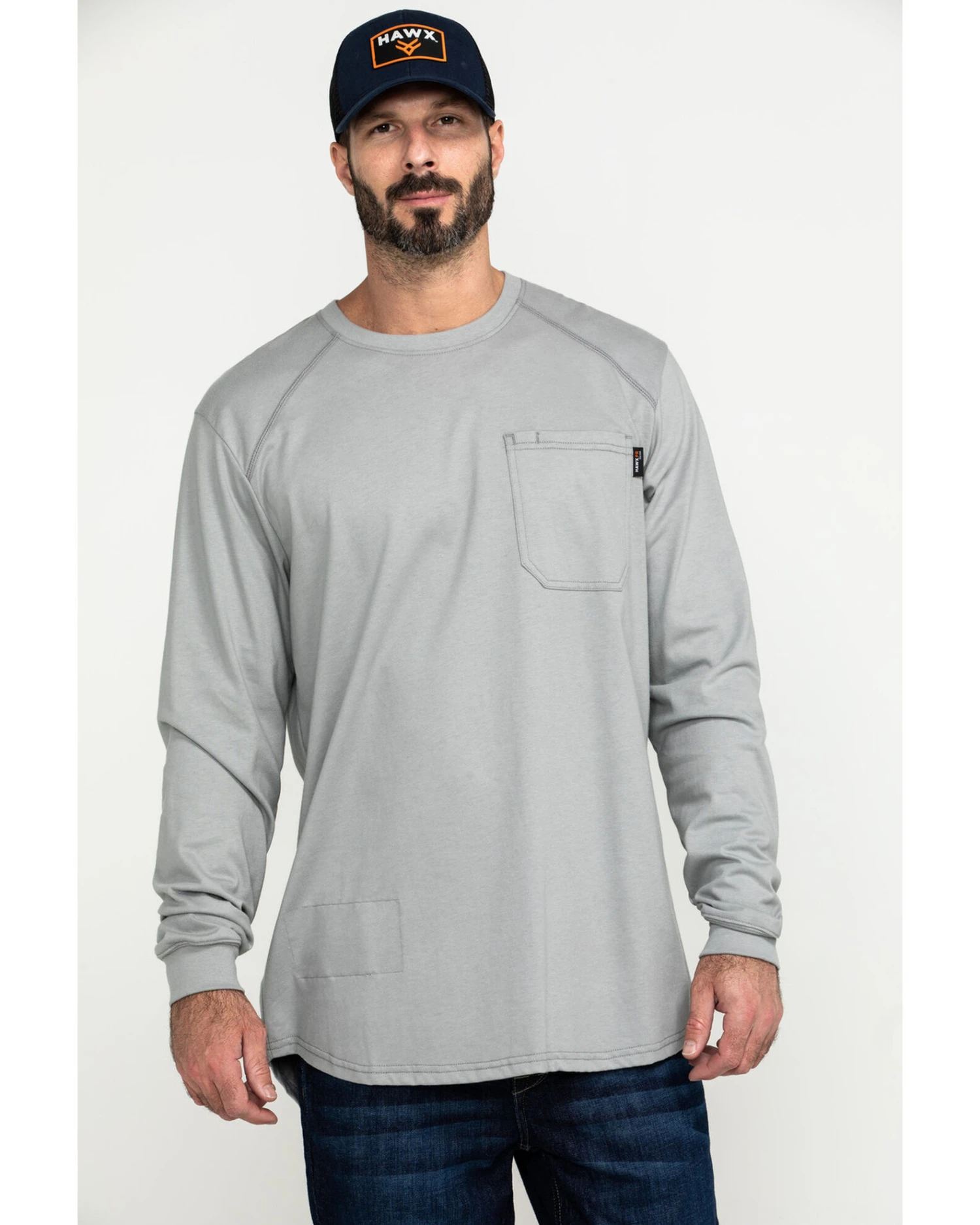 Hawx Men's FR Pocket Long Sleeve Work T-Shirt - Tall 7 Hawx Men's FR Pocket Long Sleeve Work T-Shirt - Tall - Image 5