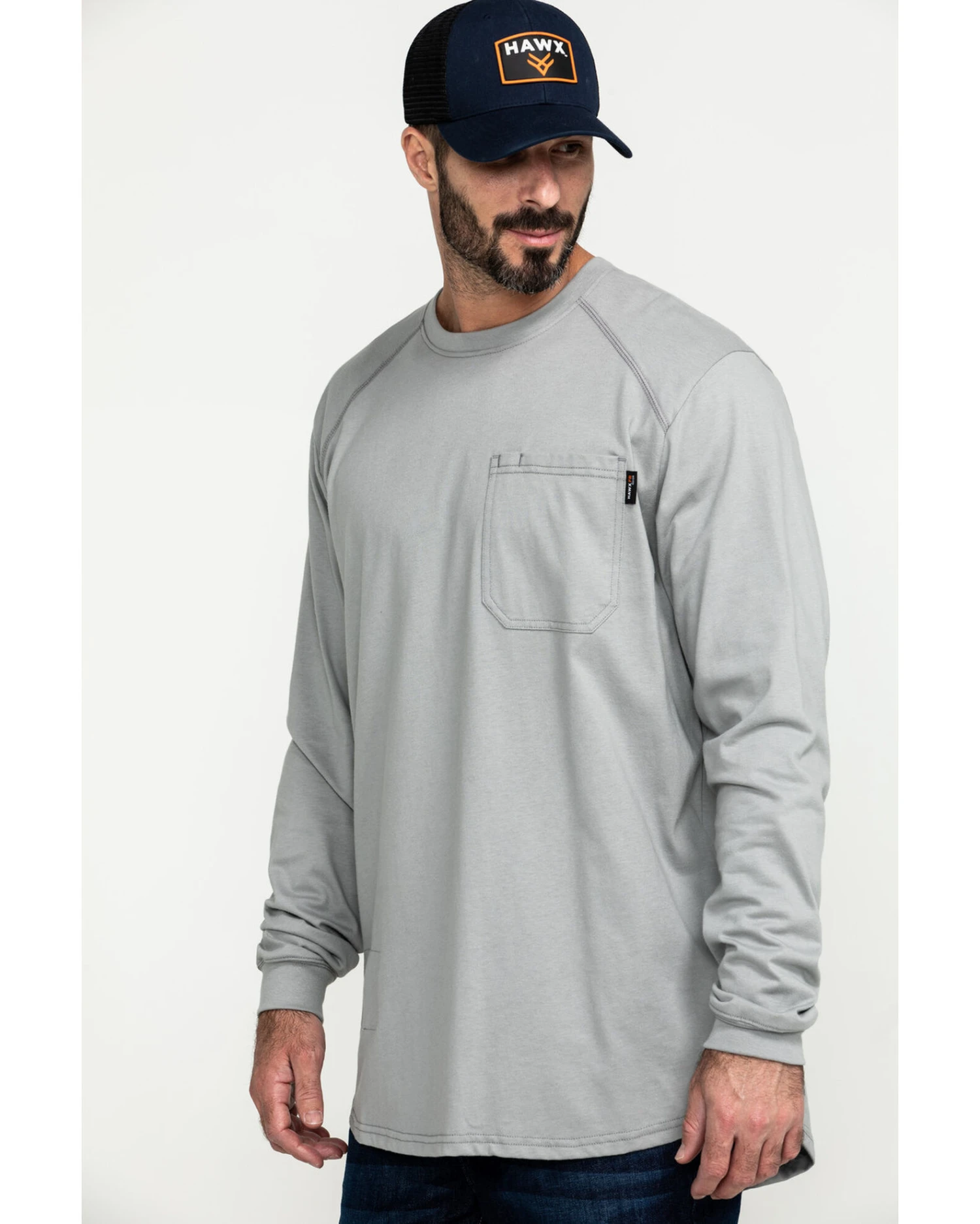 Hawx Men's FR Pocket Long Sleeve Work T-Shirt - Tall 3 Hawx Men's FR Pocket Long Sleeve Work T-Shirt - Tall