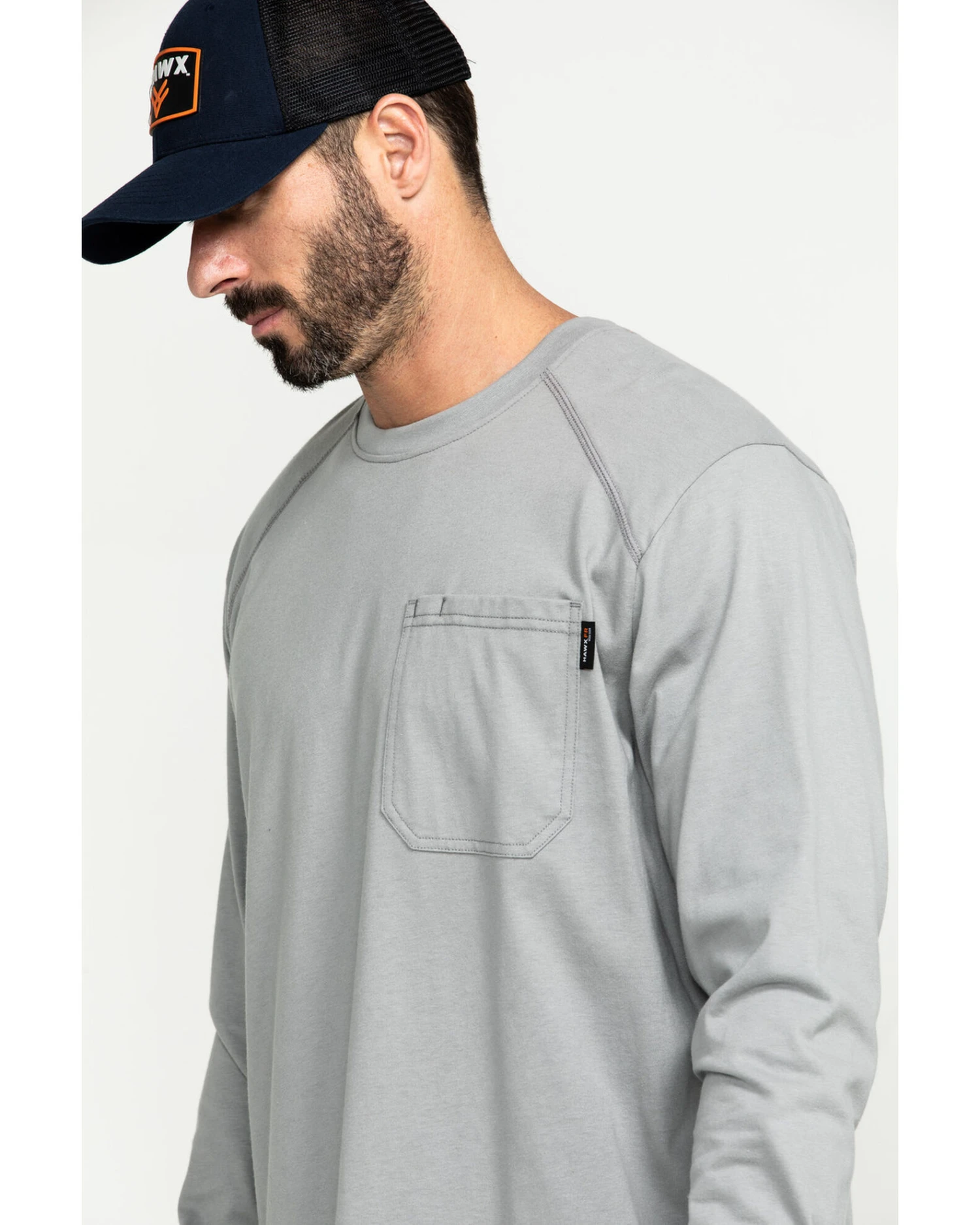 Hawx Men's FR Pocket Long Sleeve Work T-Shirt - Tall 6 Hawx Men's FR Pocket Long Sleeve Work T-Shirt - Tall - Image 4