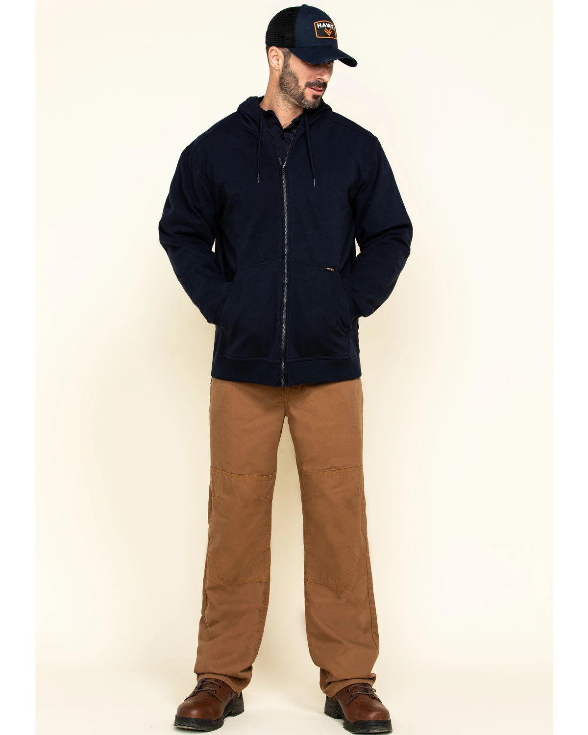 Hawx Men's FR Zip Up Fleece Hooded Work Hoodie 8 Hawx Men's FR Zip Up Fleece Hooded Work Hoodie - Image 6