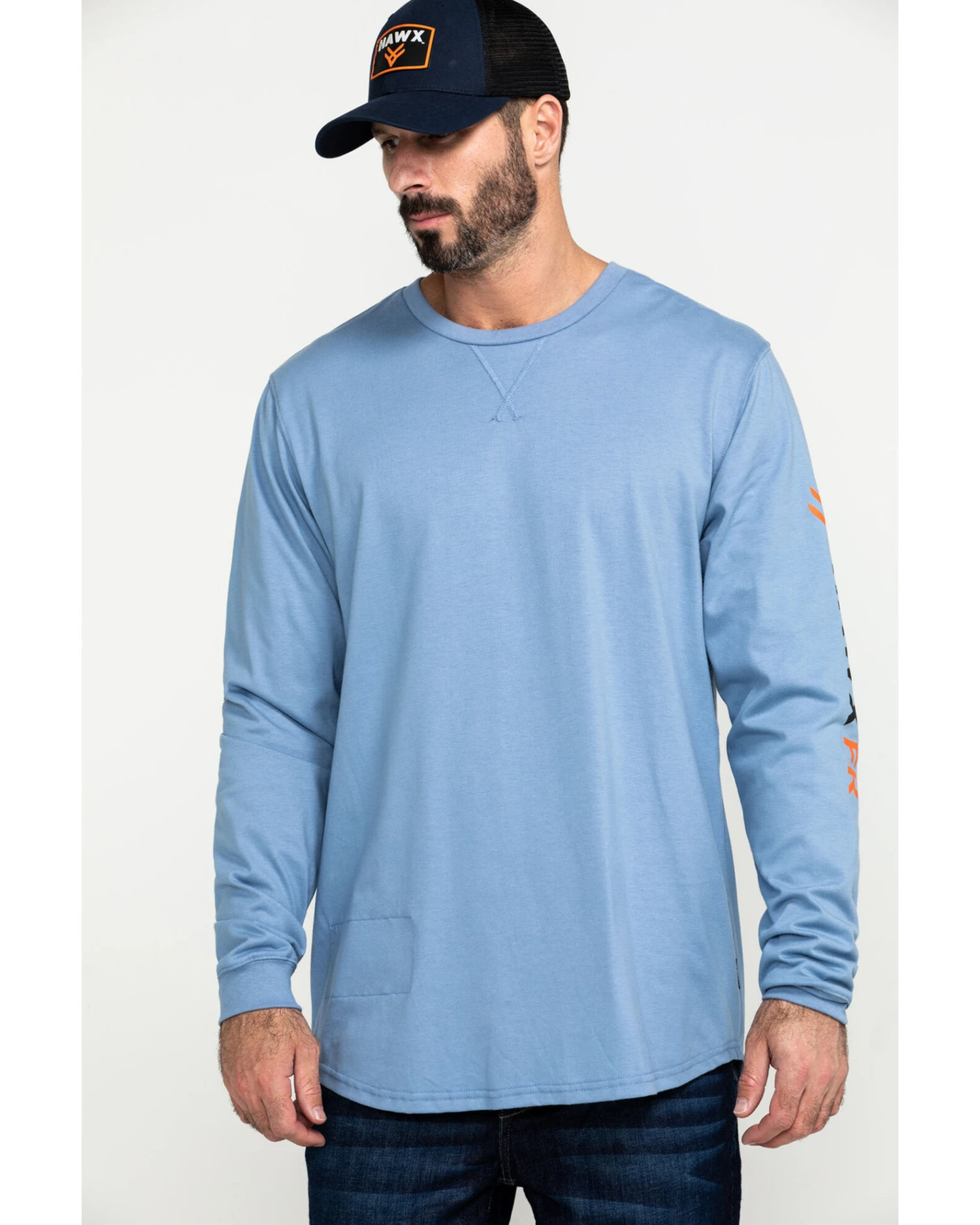 Hawx Men's FR Logo Long Sleeve Work T-Shirt - Big & Tall 6 Hawx Men's FR Logo Long Sleeve Work T-Shirt - Big & Tall - Image 4