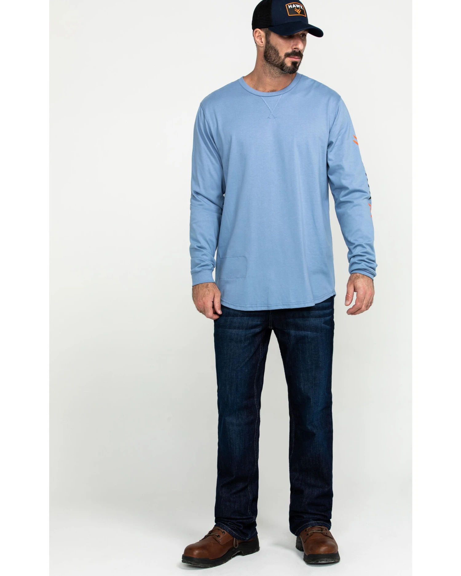 Hawx Men's FR Logo Long Sleeve Work T-Shirt - Big & Tall 5 Hawx Men's FR Logo Long Sleeve Work T-Shirt - Big & Tall - Image 3