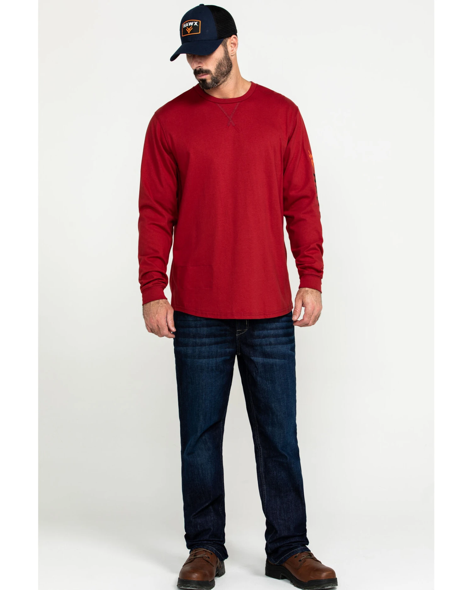 Hawx Men's FR Logo Long Sleeve Work T-Shirt - Tall 7 Hawx Men's FR Logo Long Sleeve Work T-Shirt - Tall - Image 5