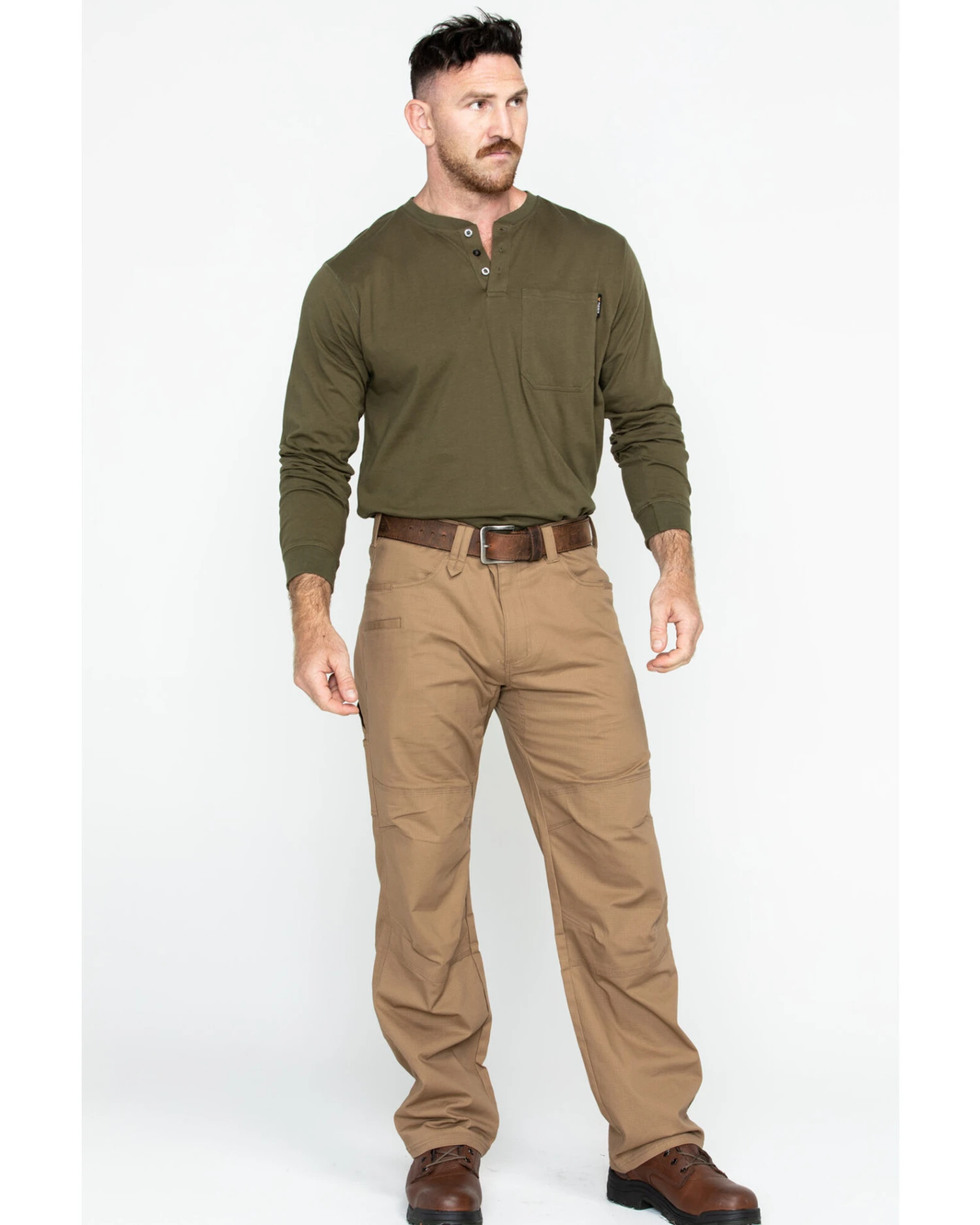 Hawx Men's Brown Stretch Ripstop Utility Work Pants - Big 3 Hawx Men's Brown Stretch Ripstop Utility Work Pants - Big