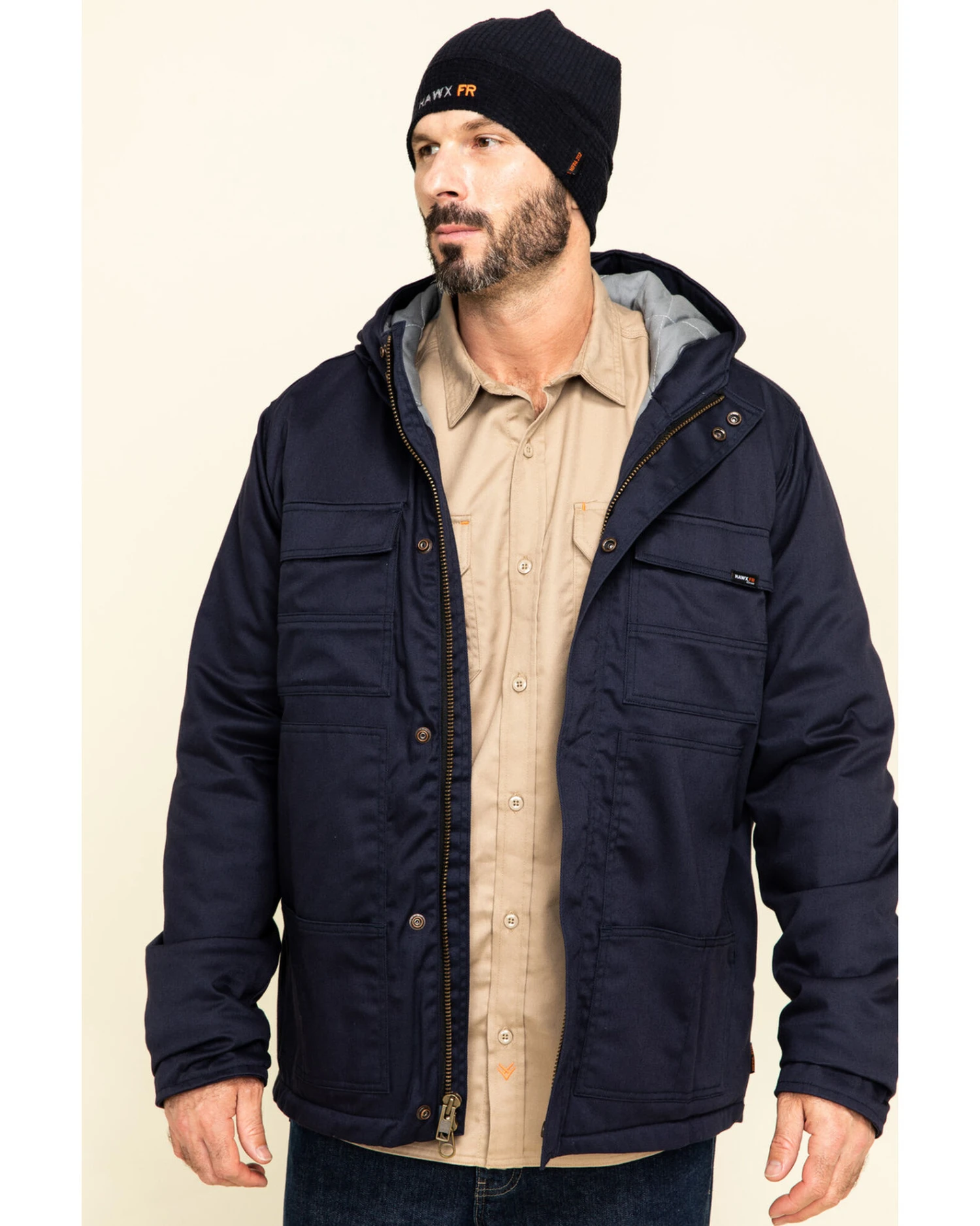 Hawx Men's FR Duck Hooded Work Jacket - Tall 4 Hawx Men's FR Duck Hooded Work Jacket - Tall - Image 2
