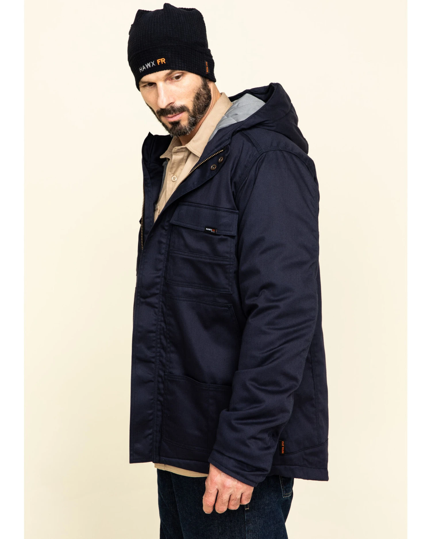 Hawx Men's FR Duck Hooded Work Jacket - Tall 7 Hawx Men's FR Duck Hooded Work Jacket - Tall - Image 5