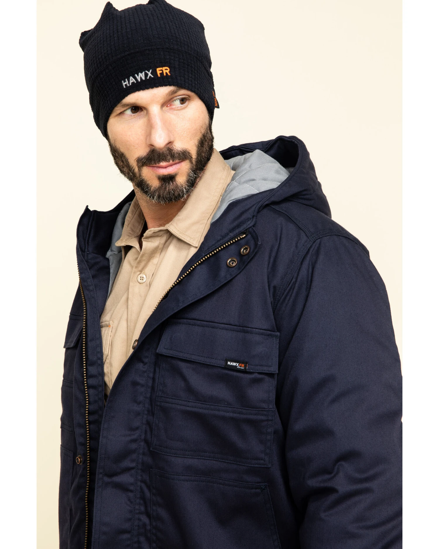 Hawx Men's FR Duck Hooded Work Jacket - Tall 6 Hawx Men's FR Duck Hooded Work Jacket - Tall - Image 4