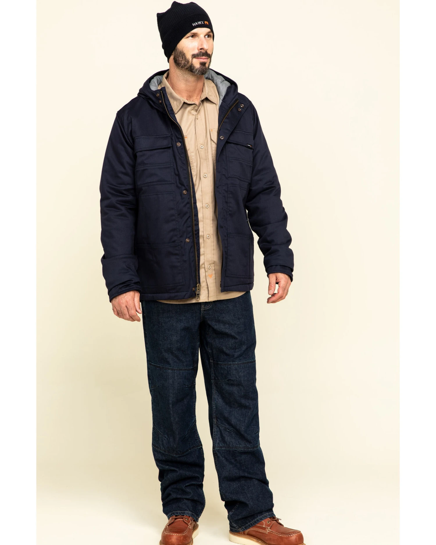 Hawx Men's FR Duck Hooded Work Jacket - Tall 3 Hawx Men's FR Duck Hooded Work Jacket - Tall