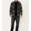 Hawx Men's Dark Gray Townsend Plaid Hooded Long Sleeve Flannel Work Shirt -StyleHub Shop 2000325323 021 P1