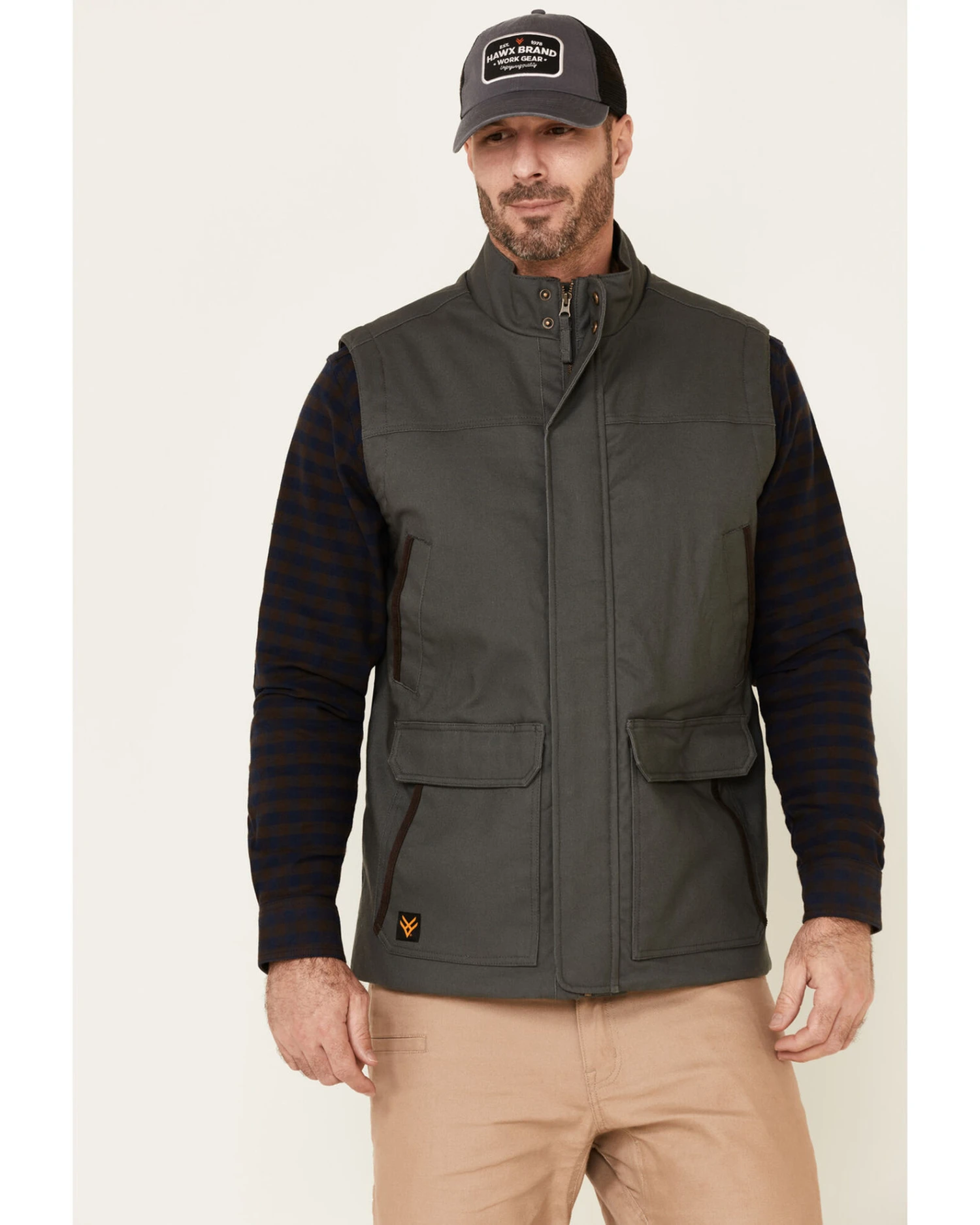 Hawx Men's Dark Gray Tejon Insulated Stretch Zip-Front Work Vest 5 Hawx Men's Dark Gray Tejon Insulated Stretch Zip-Front Work Vest - Image 3
