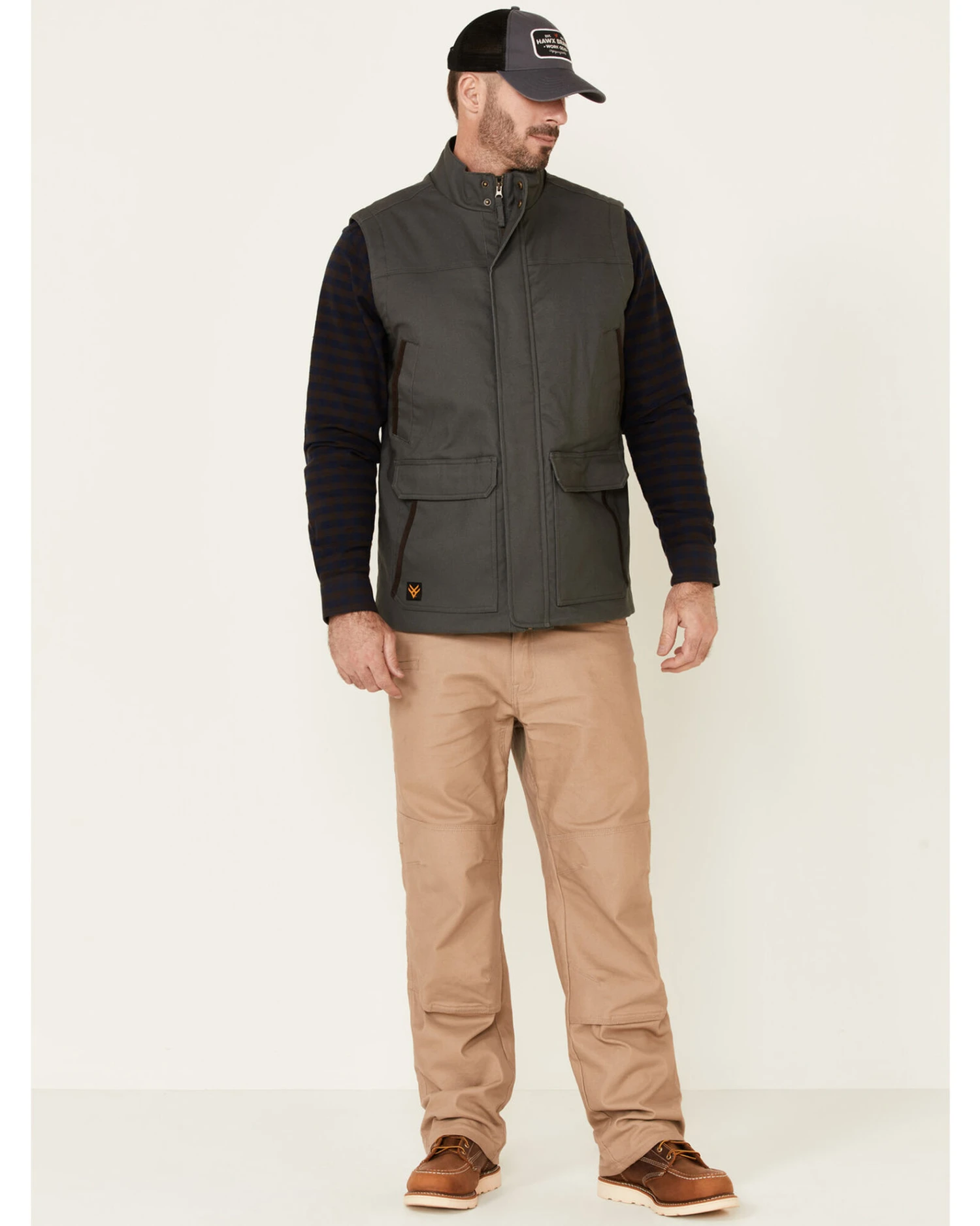 Hawx Men's Dark Gray Tejon Insulated Stretch Zip-Front Work Vest 6 Hawx Men's Dark Gray Tejon Insulated Stretch Zip-Front Work Vest - Image 4