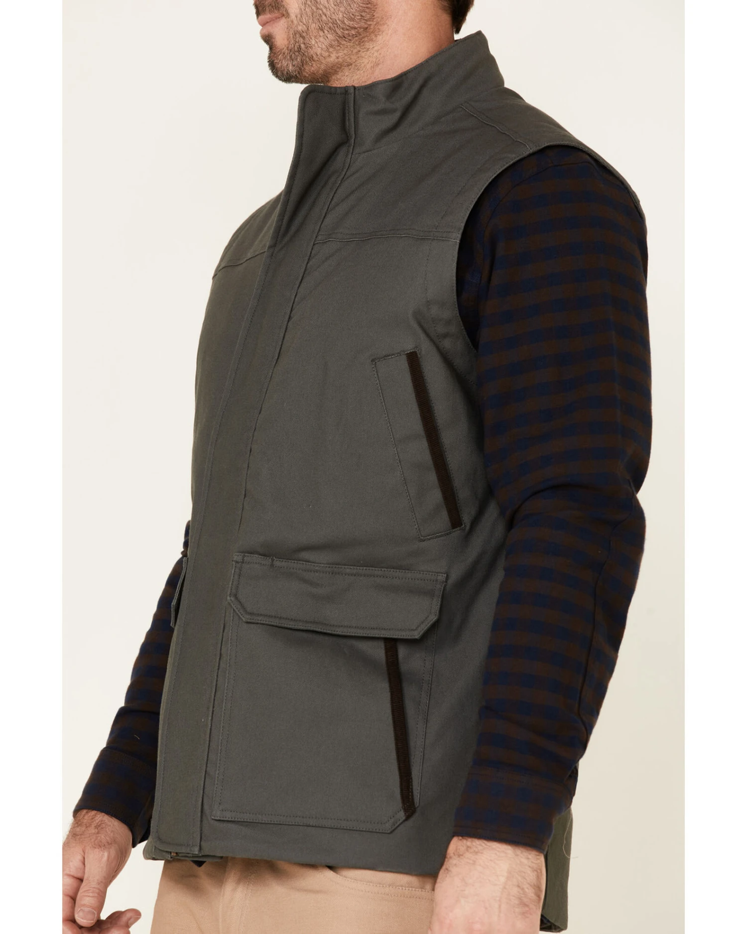 Hawx Men's Dark Gray Tejon Insulated Stretch Zip-Front Work Vest 3 Hawx Men's Dark Gray Tejon Insulated Stretch Zip-Front Work Vest