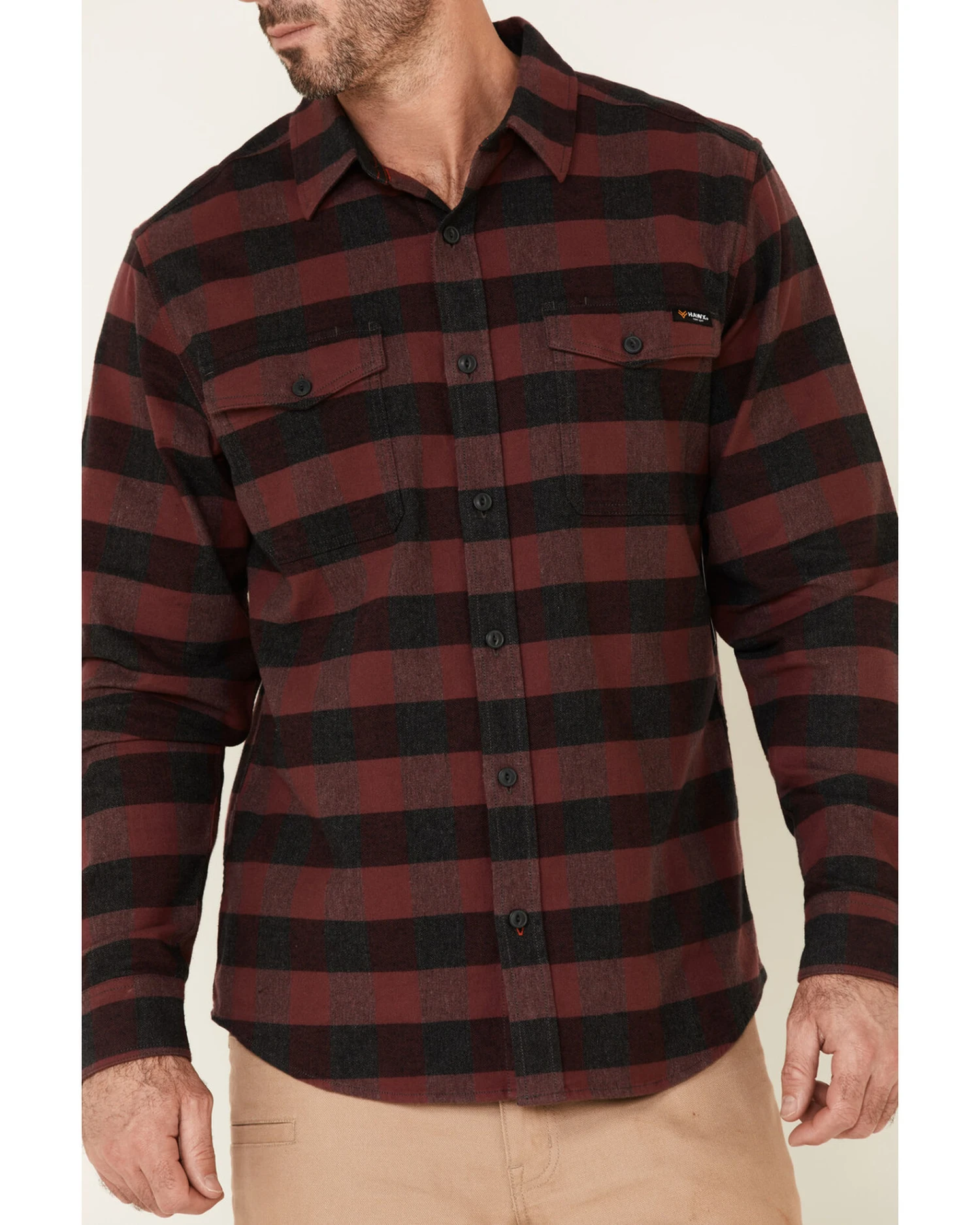 Hawx Men's Harris Stretch Plaid Print Long Sleeve Button Down Work Flannel Shirt - Tall 7 Hawx Men's Harris Stretch Plaid Print Long Sleeve Button Down Work Flannel Shirt - Tall - Image 5