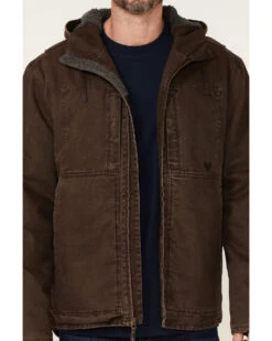 Hawx Men's Brown Castile Weathered Duck Hooded Zip-Front Insulated Work Jacket 8 Hawx Men's Brown Castile Weathered Duck Hooded Zip-Front Insulated Work Jacket -StyleHub Shop 2000342831 200 P3