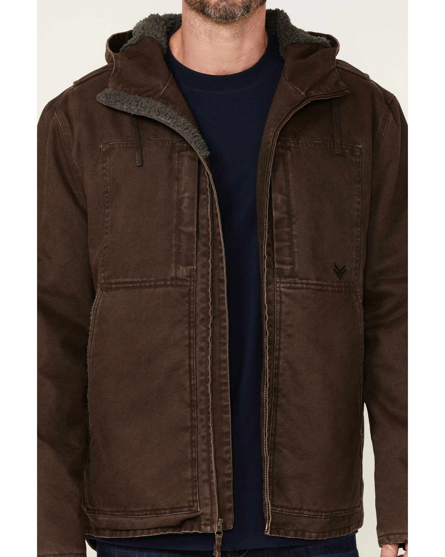 Hawx Men's Brown Castile Weathered Duck Hooded Zip-Front Insulated Work Jacket 5 Hawx Men's Brown Castile Weathered Duck Hooded Zip-Front Insulated Work Jacket - Image 3