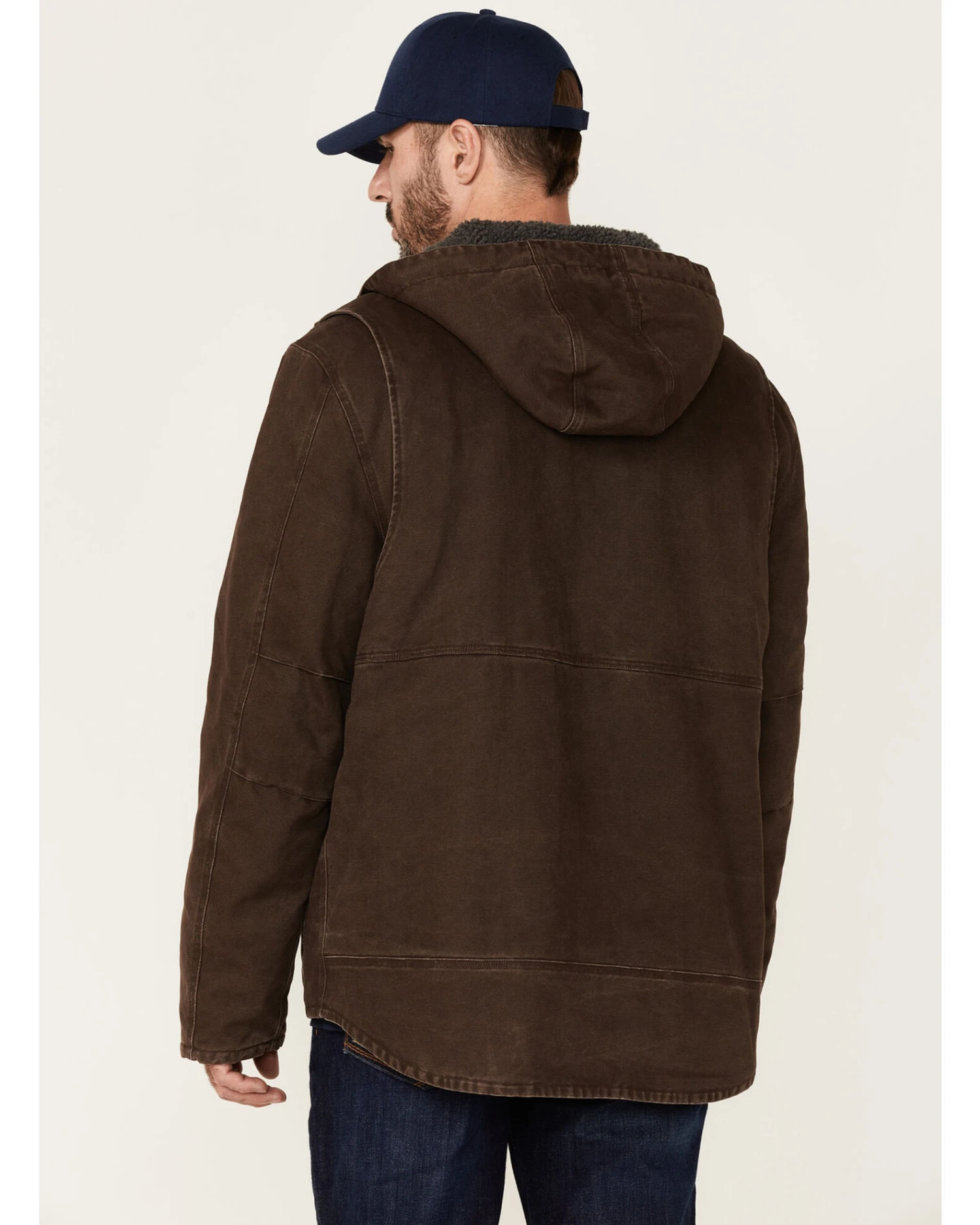 Hawx Men's Brown Castile Weathered Duck Hooded Zip-Front Insulated Work Jacket 4 Hawx Men's Brown Castile Weathered Duck Hooded Zip-Front Insulated Work Jacket - Image 2