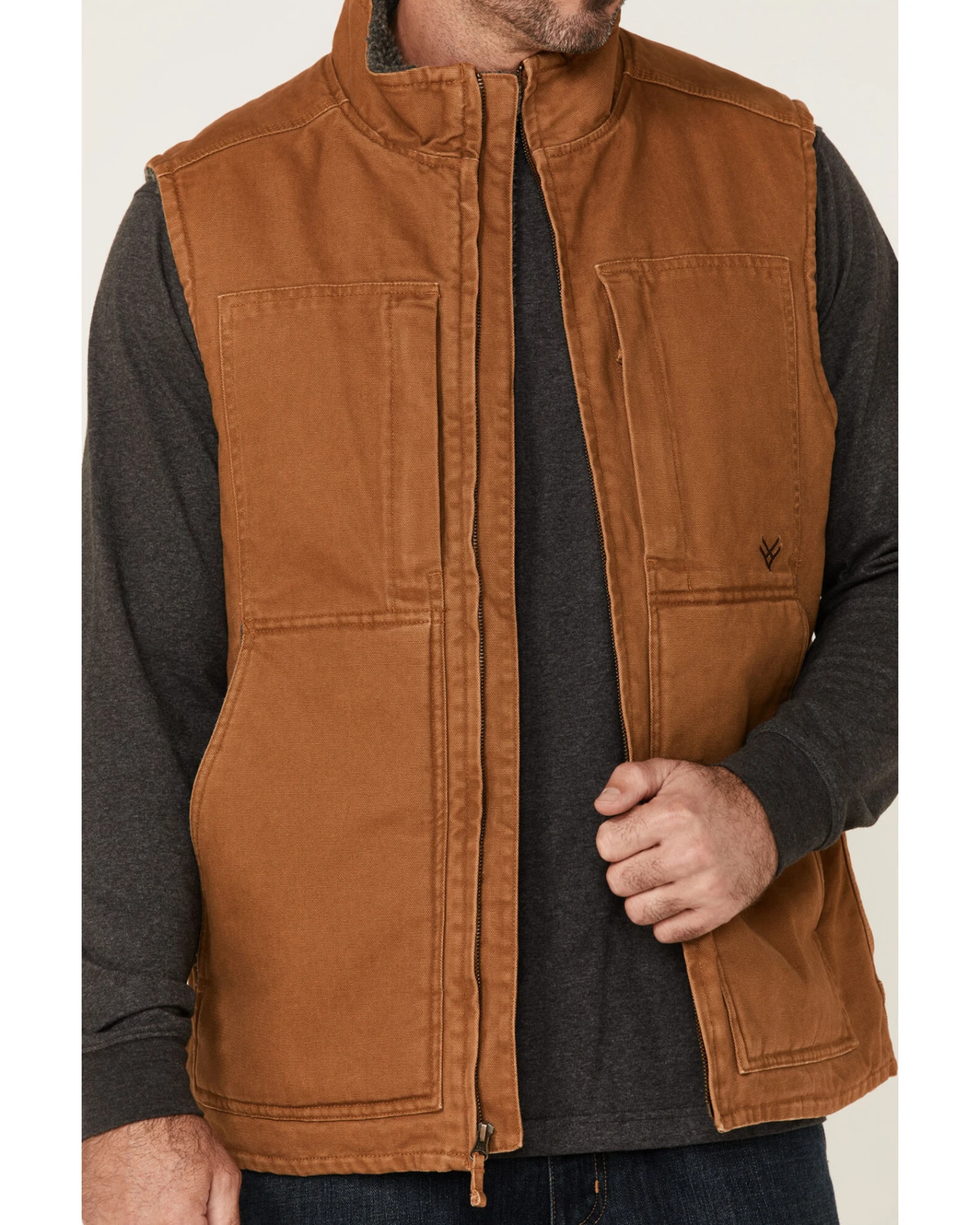 Hawx Men's Rust Copper Browder Weathered Duck Zip-Front Insulated Work Vest 4 Hawx Men's Rust Copper Browder Weathered Duck Zip-Front Insulated Work Vest - Image 2