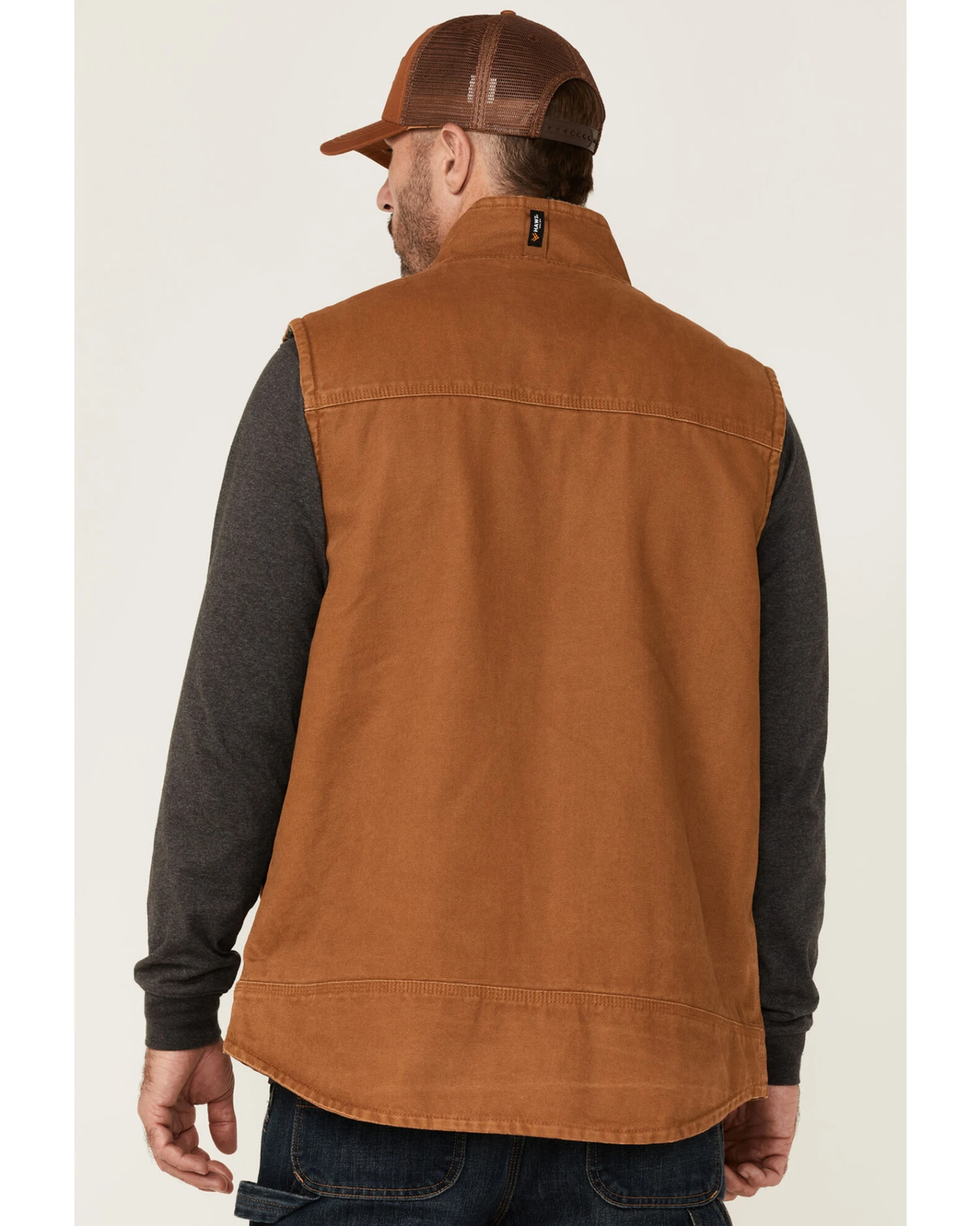 Hawx Men's Rust Copper Browder Weathered Duck Zip-Front Insulated Work Vest 5 Hawx Men's Rust Copper Browder Weathered Duck Zip-Front Insulated Work Vest - Image 3