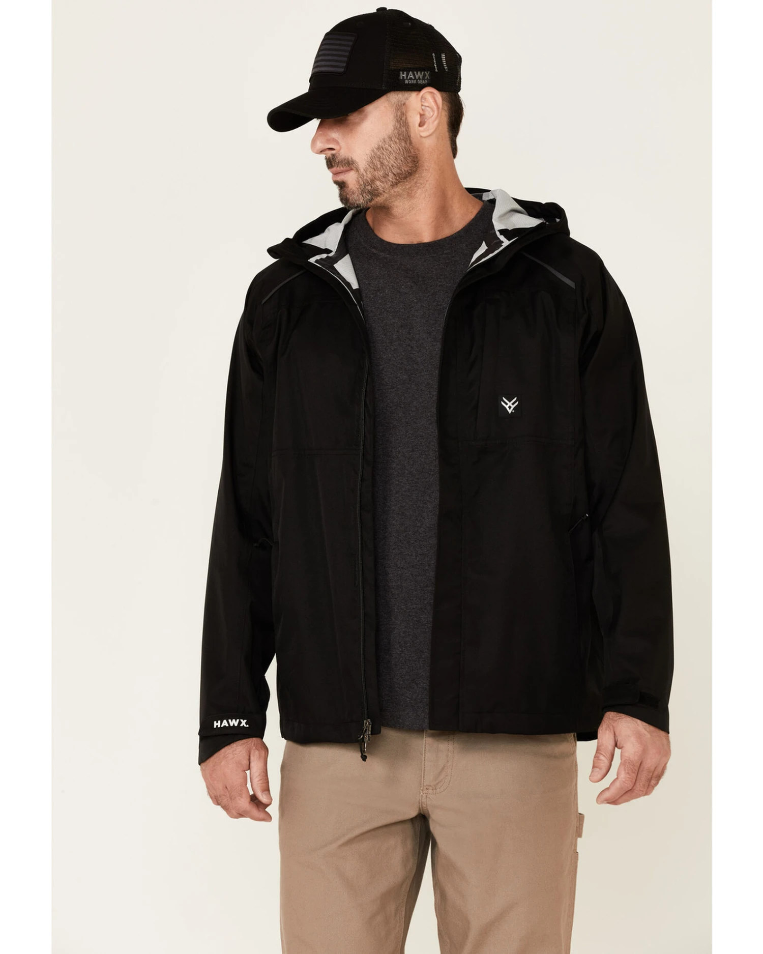 Hawx Men's Pro Elements Zip-Front Hooded Poly-Shell Work Jacket 5 Hawx Men's Pro Elements Zip-Front Hooded Poly-Shell Work Jacket - Image 3