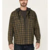Hawx Men's Plaid Print Robertson Long Sleeve Button Down Hooded Work Flannel Shirt -StyleHub Shop 2000342919 341 P1