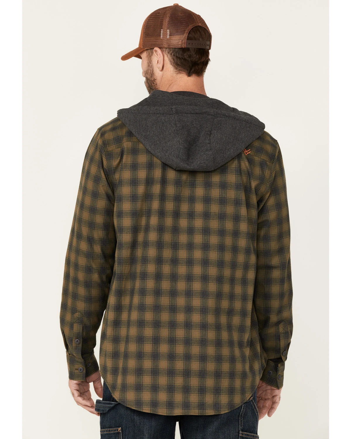 Hawx Men's Plaid Print Robertson Long Sleeve Button Down Hooded Work Flannel Shirt 6 Hawx Men's Plaid Print Robertson Long Sleeve Button Down Hooded Work Flannel Shirt - Image 4