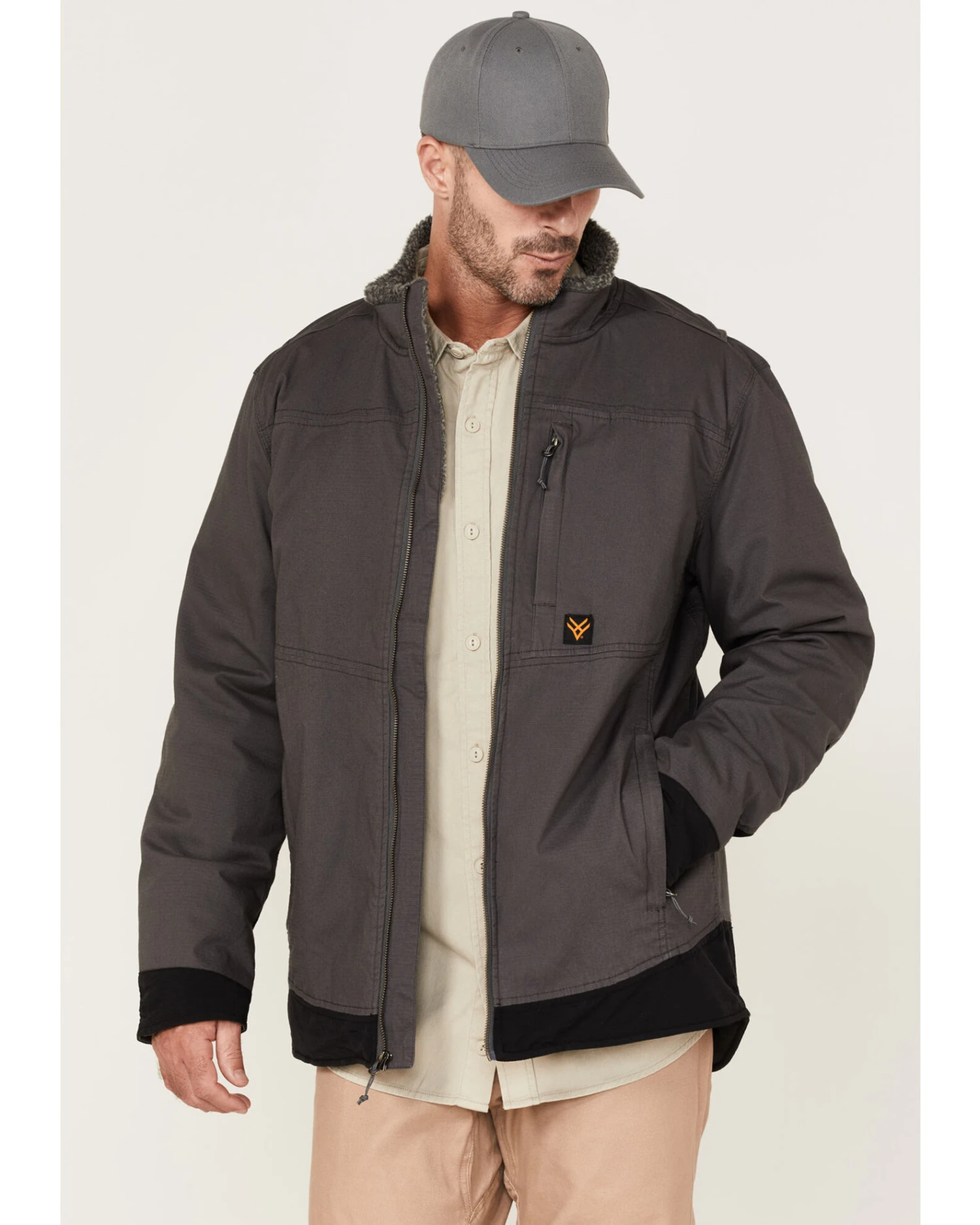 Hawx Men's Weather Ripstop Zip-Front Hooded Sherpa Work Jacket 5 Hawx Men's Weather Ripstop Zip-Front Hooded Sherpa Work Jacket - Image 3