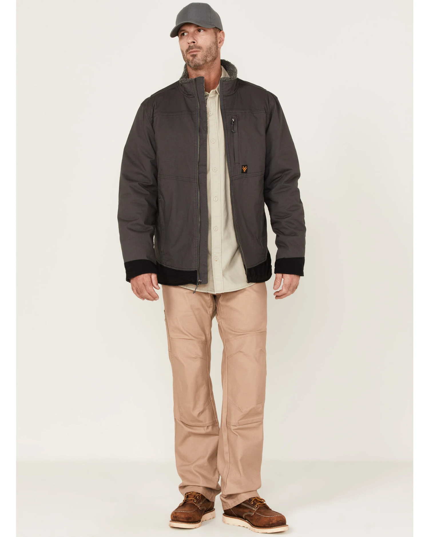 Hawx Men's Weather Ripstop Zip-Front Hooded Sherpa Work Jacket 6 Hawx Men's Weather Ripstop Zip-Front Hooded Sherpa Work Jacket - Image 4