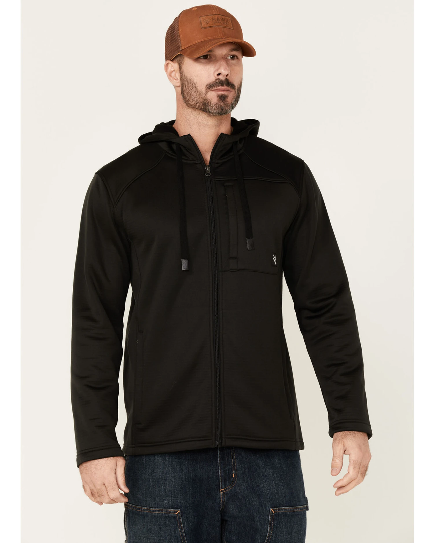 Hawx Men's Merrick Grid Back Zip-Front Fleece Hooded Work Jacket 6 Hawx Men's Merrick Grid Back Zip-Front Fleece Hooded Work Jacket - Image 4