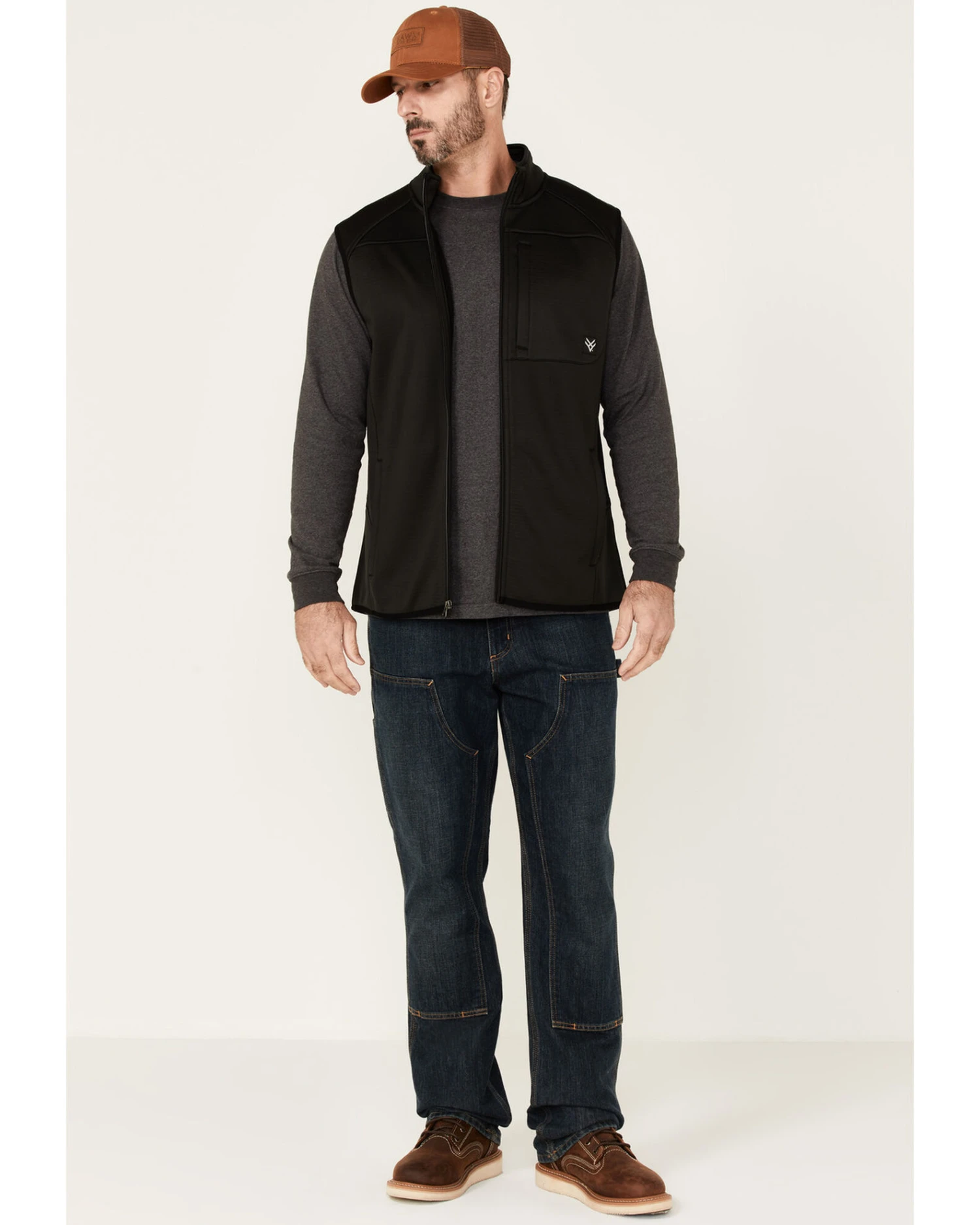 Hawx Men's Merrick Grid Back Zip-Front Fleece Work Vest 4 Hawx Men's Merrick Grid Back Zip-Front Fleece Work Vest - Image 2