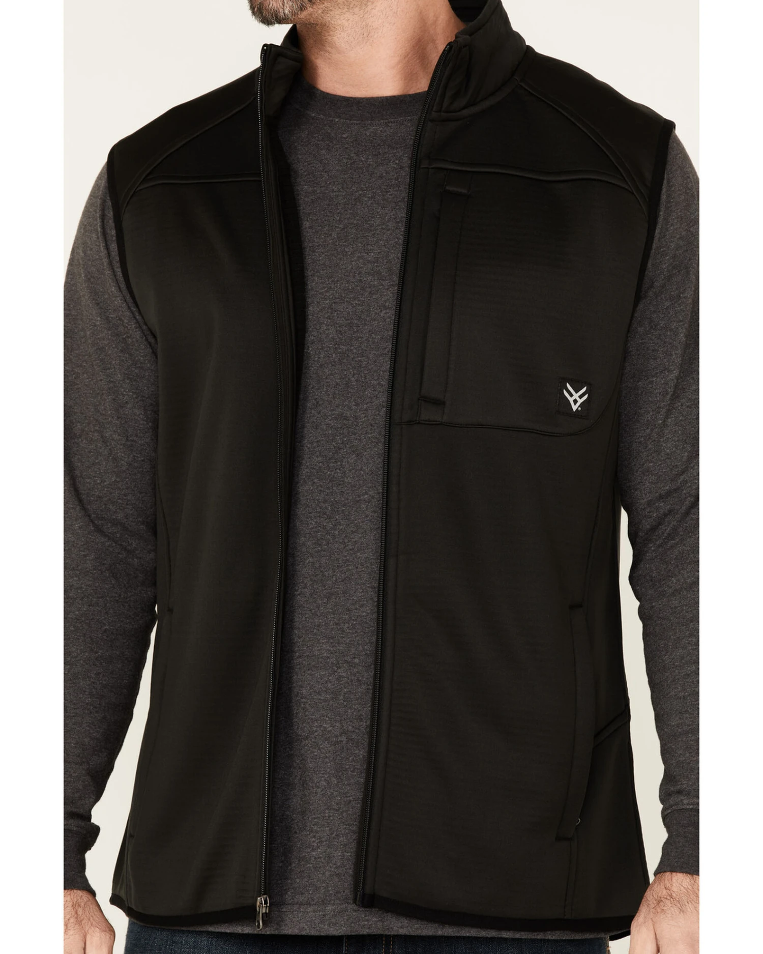 Hawx Men's Merrick Grid Back Zip-Front Fleece Work Vest 5 Hawx Men's Merrick Grid Back Zip-Front Fleece Work Vest - Image 3