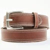 Hawx Men's Brown Triple Contrast Stitch Leather Work Belt