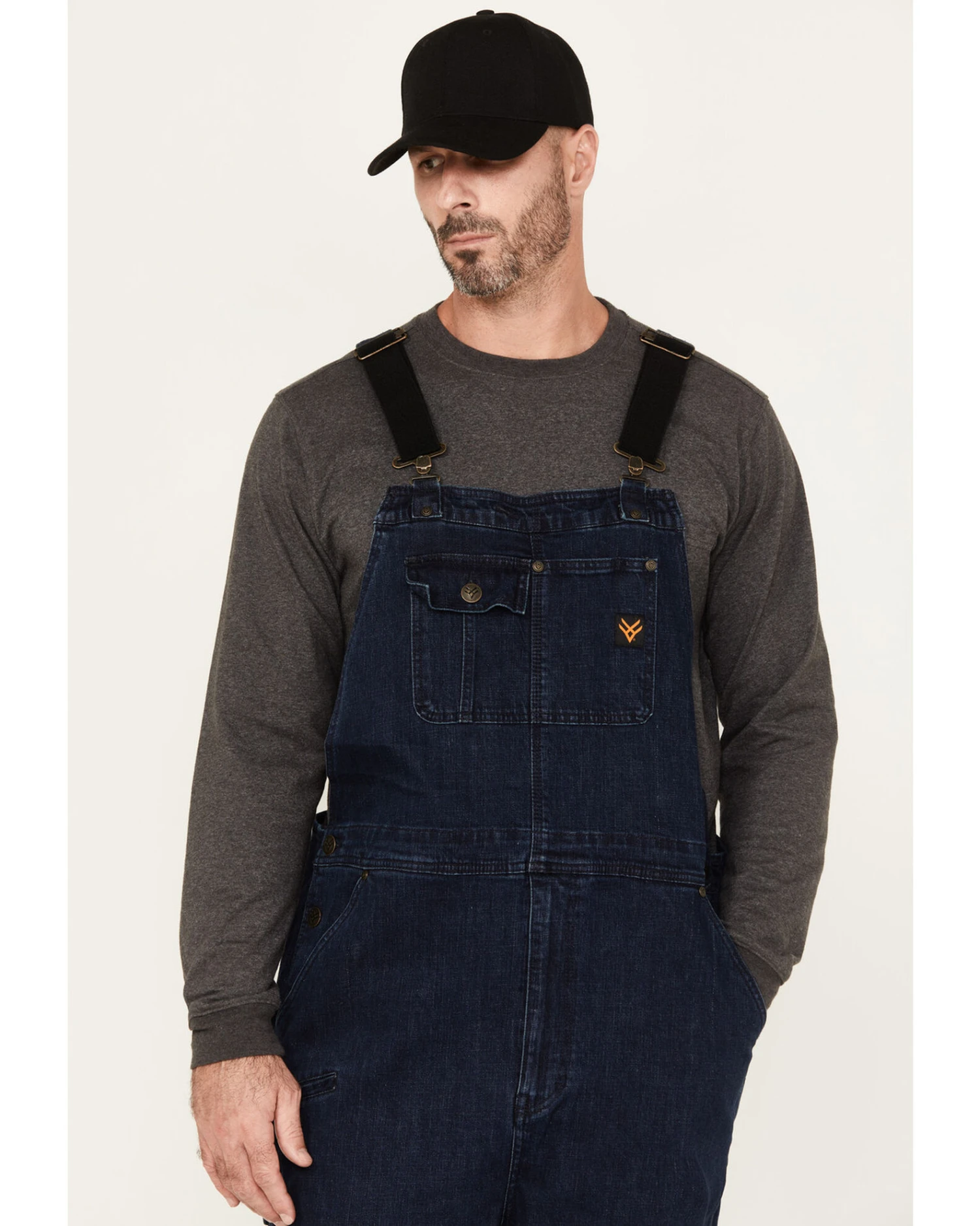 Hawx Men's Stretch Denim Bib Overalls 3 Hawx Men's Stretch Denim Bib Overalls - Image 2