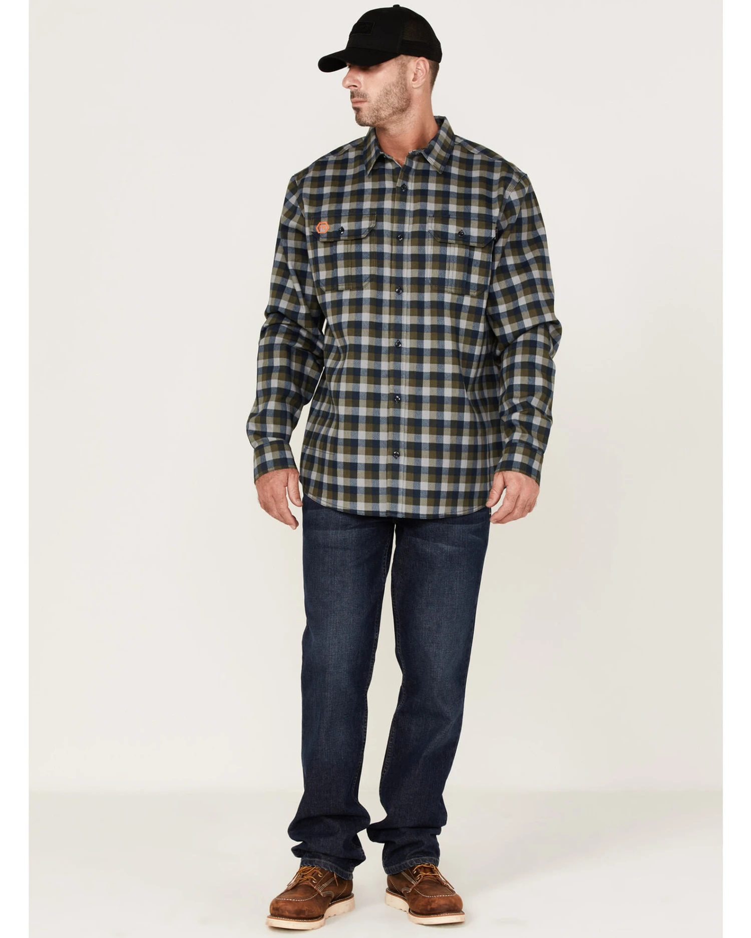 Hawx Men's FR Buffalo Plaid Print Long Sleeve Button-Down Work Shirt 6 Hawx Men's FR Buffalo Plaid Print Long Sleeve Button-Down Work Shirt - Image 4