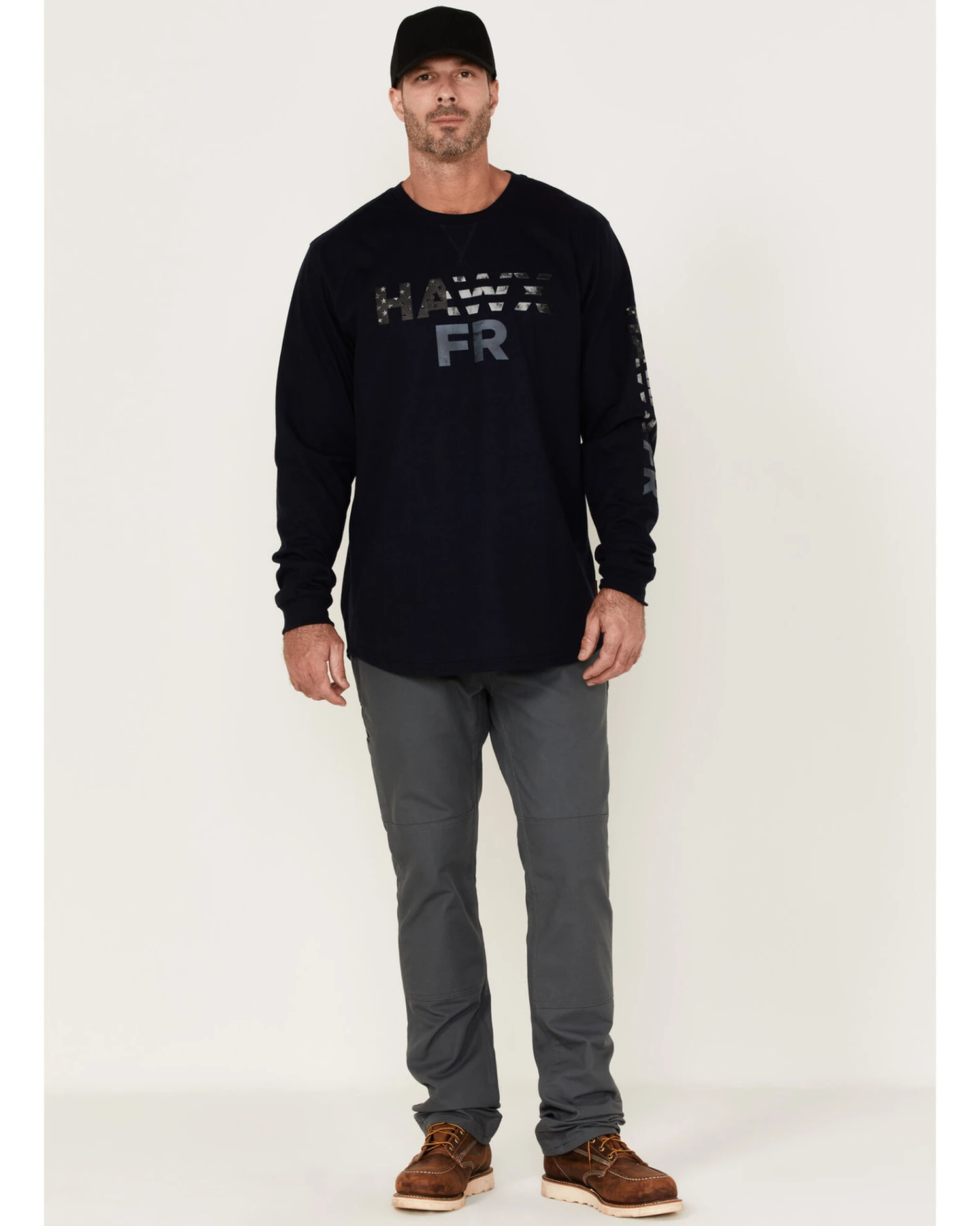 Hawx Men's FR Flag Logo Graphic Long Sleeve Work T-Shirt 3 Hawx Men's FR Flag Logo Graphic Long Sleeve Work T-Shirt