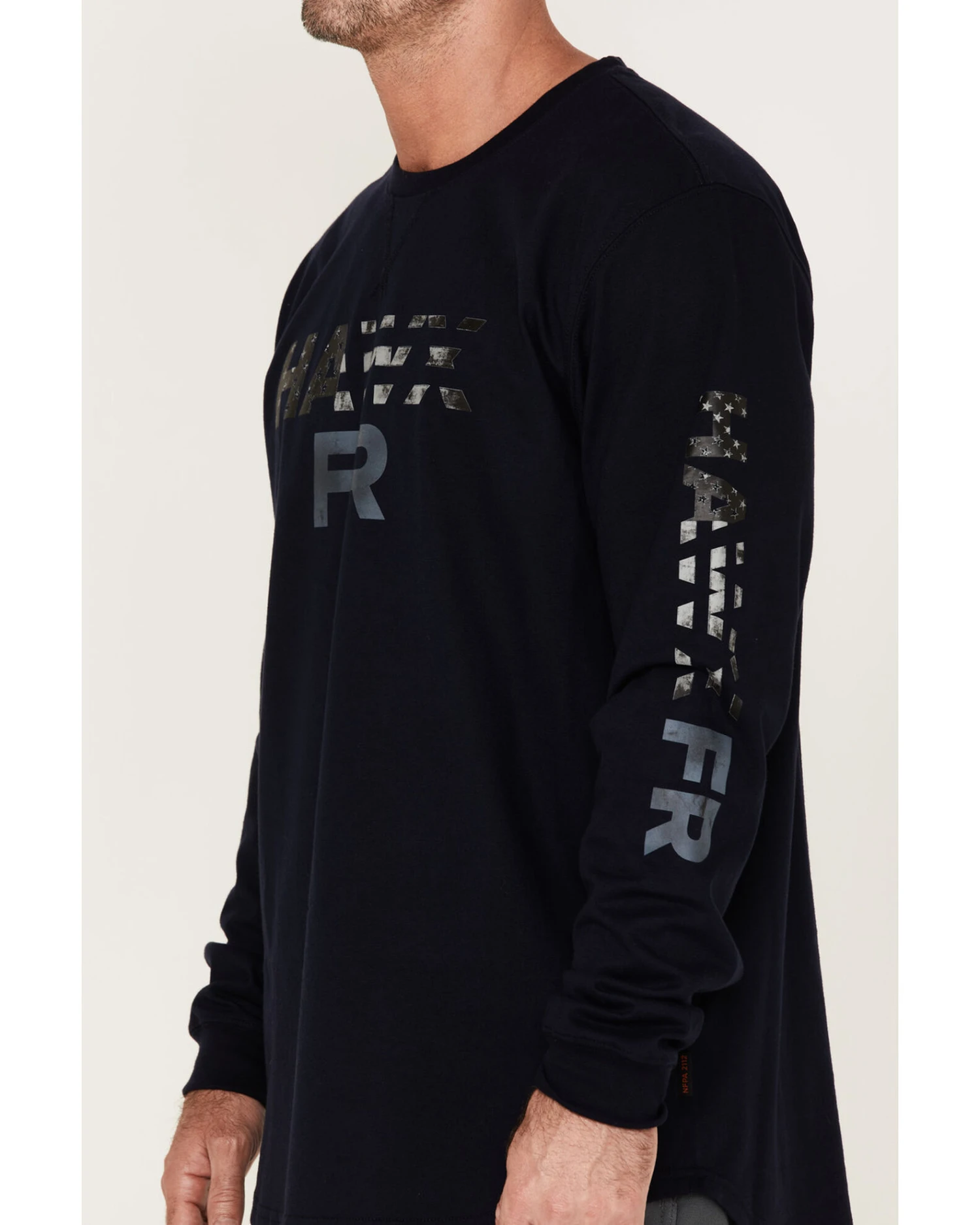 Hawx Men's FR Flag Logo Graphic Long Sleeve Work T-Shirt 6 Hawx Men's FR Flag Logo Graphic Long Sleeve Work T-Shirt - Image 4