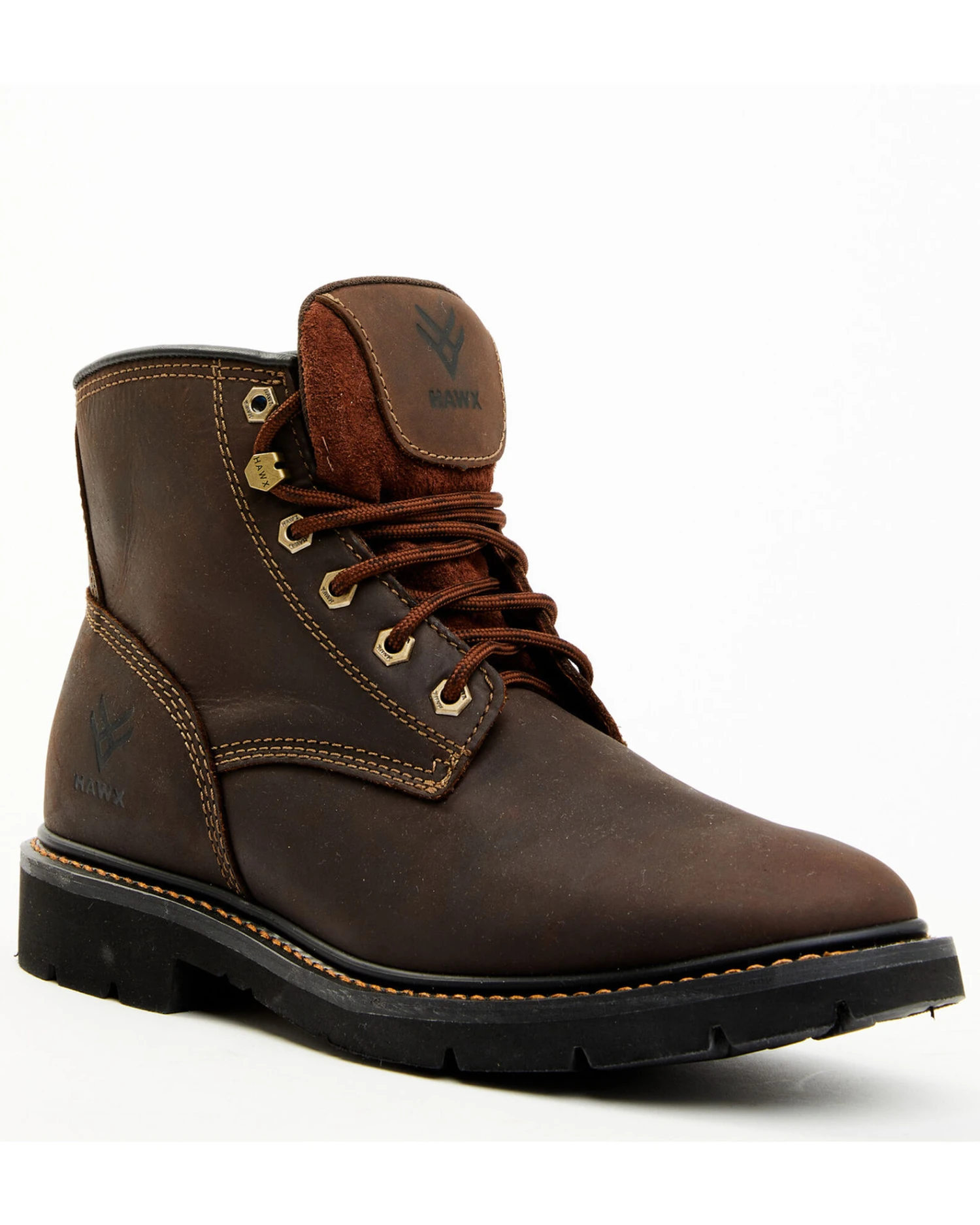 Hawx Men's Oily Crazy Horse 6" Lace-Up Soft Work Boots - Round Toe 7 Hawx Men's Oily Crazy Horse 6" Lace-Up Soft Work Boots - Round Toe - Image 5