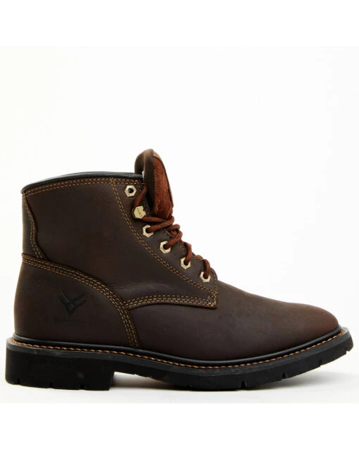 Hawx Men's Oily Crazy Horse 6" Lace-Up Soft Work Boots - Round Toe