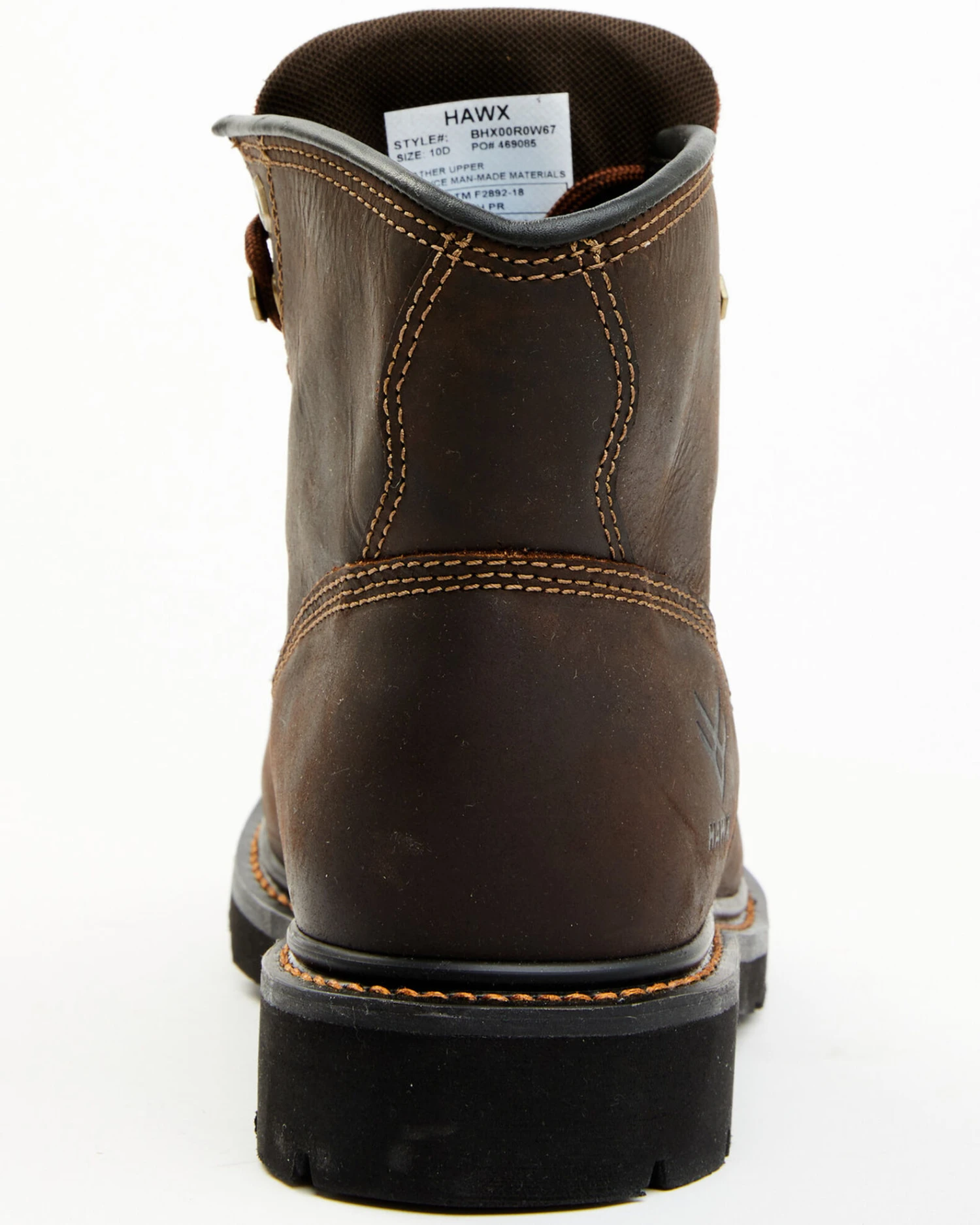 Hawx Men's Oily Crazy Horse 6" Lace-Up Soft Work Boots - Round Toe 6 Hawx Men's Oily Crazy Horse 6" Lace-Up Soft Work Boots - Round Toe - Image 4