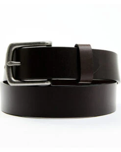 Front Page 11 Hawx Men's Dark Brown Beveled Edge Leather Belt