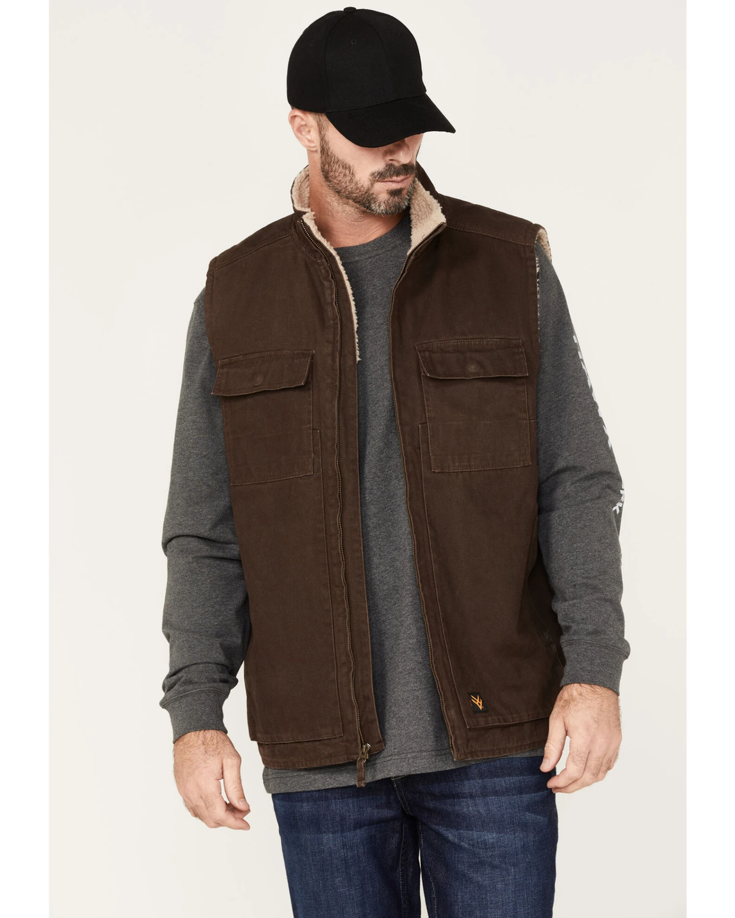 Hawx Men's Weathered Sherpa Lined Work Vest - Big & Tall 4 Hawx Men's Weathered Sherpa Lined Work Vest - Big & Tall - Image 2