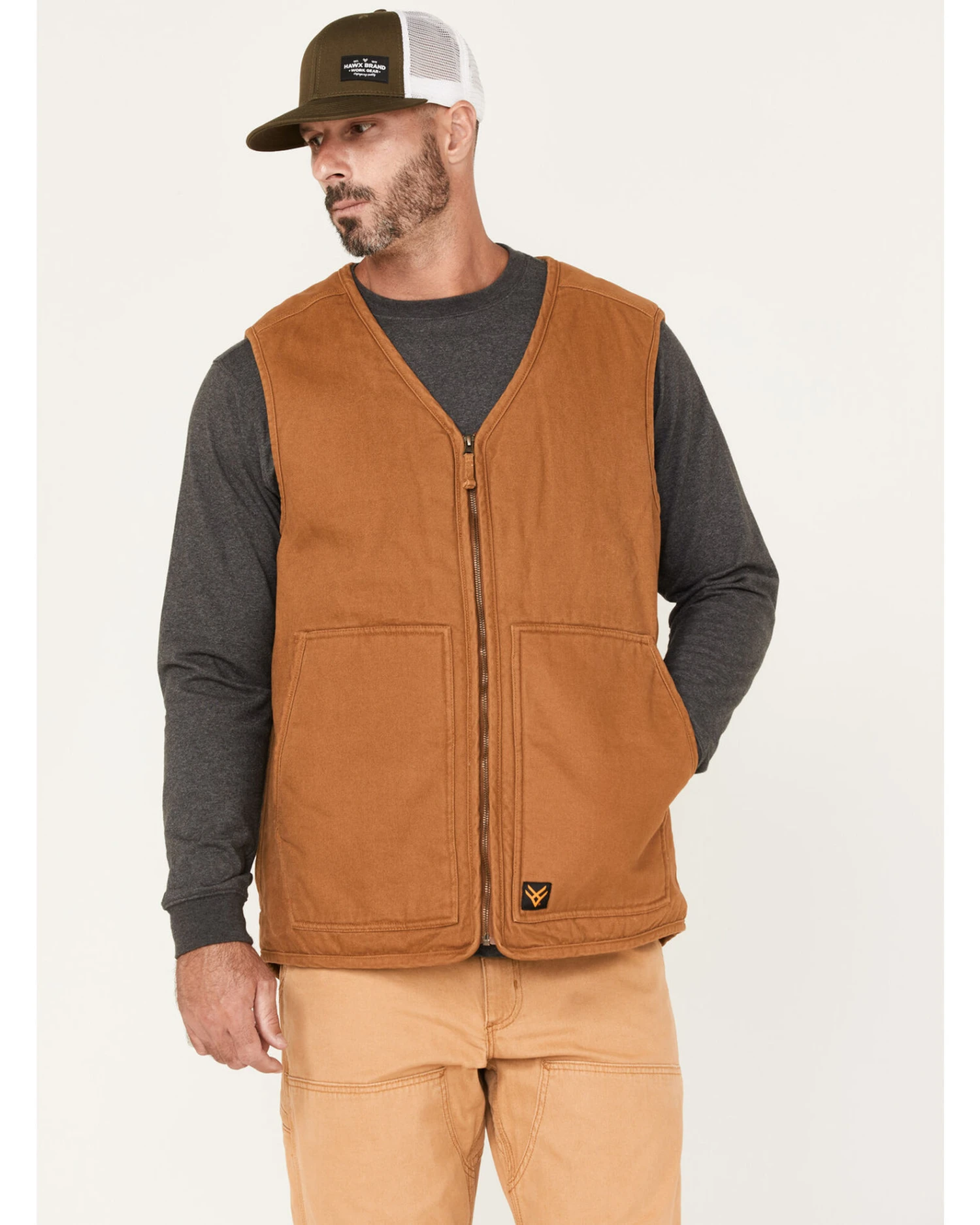 Hawx Men's Weathered Canvas Sherpa Lined Vest - Big 6 Hawx Men's Weathered Canvas Sherpa Lined Vest - Big - Image 4