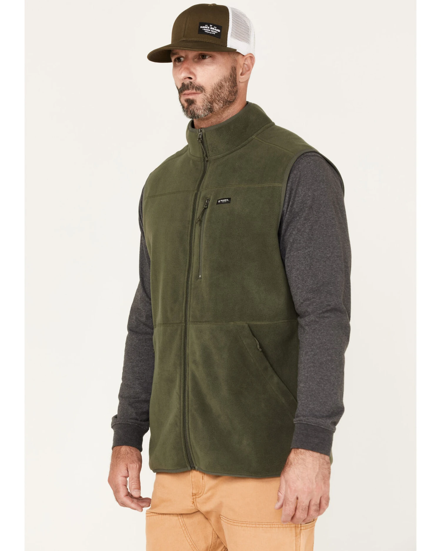 Hawx Men's Fleece Zip Vest 4 Hawx Men's Fleece Zip Vest - Image 2